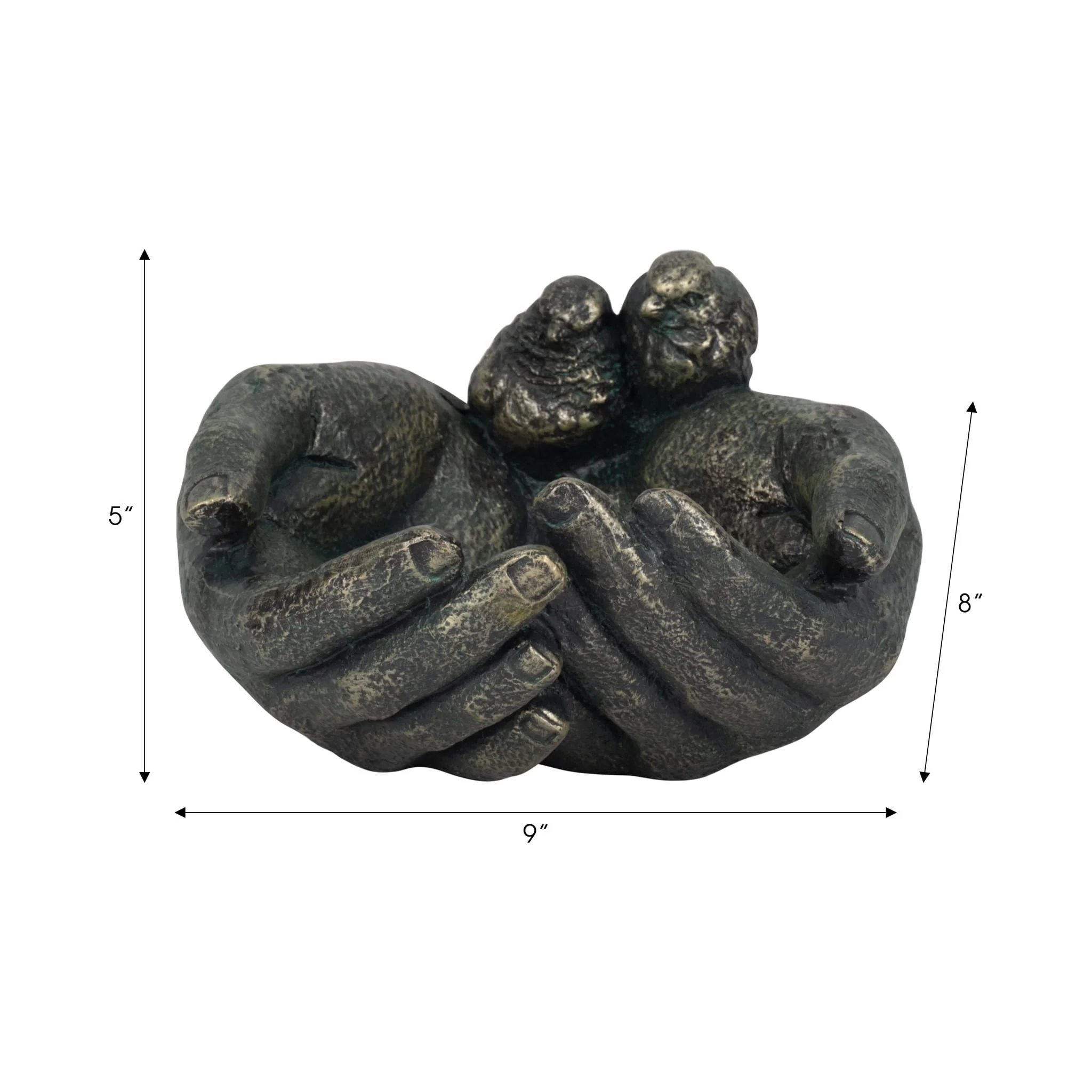 9" Giving Hands Birdfeeder, Bronze - Image 9