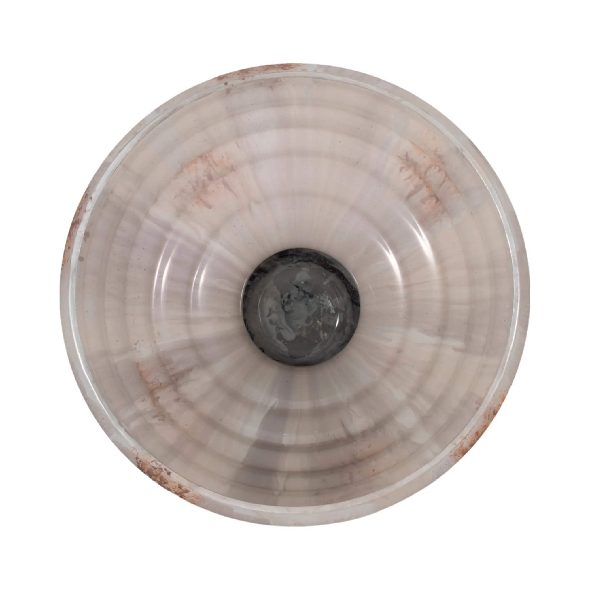 9" Glass Pedestal Bowl Opal Finish, Ivory Multi - Image 5