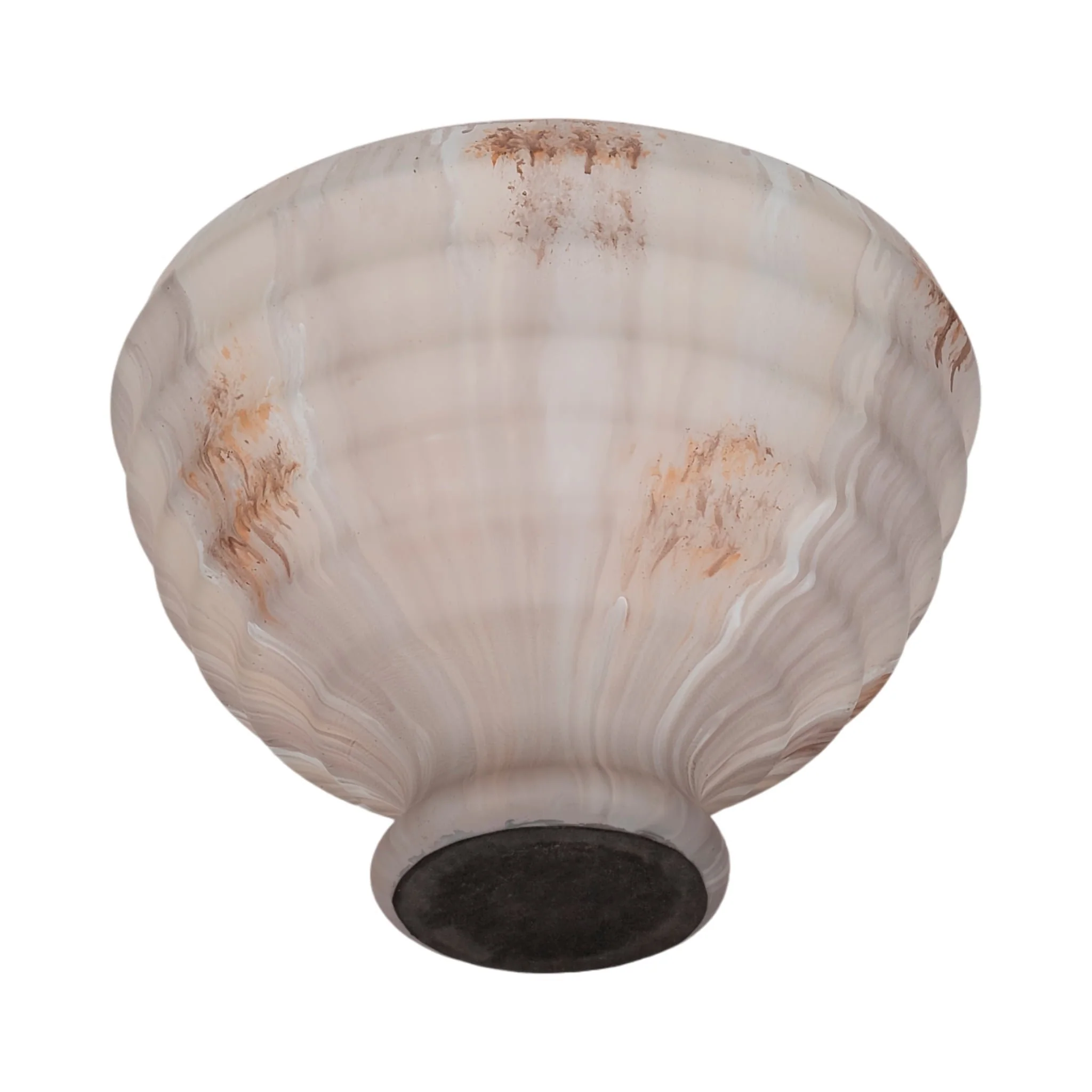 9" Glass Pedestal Bowl Opal Finish, Ivory Multi - Image 6