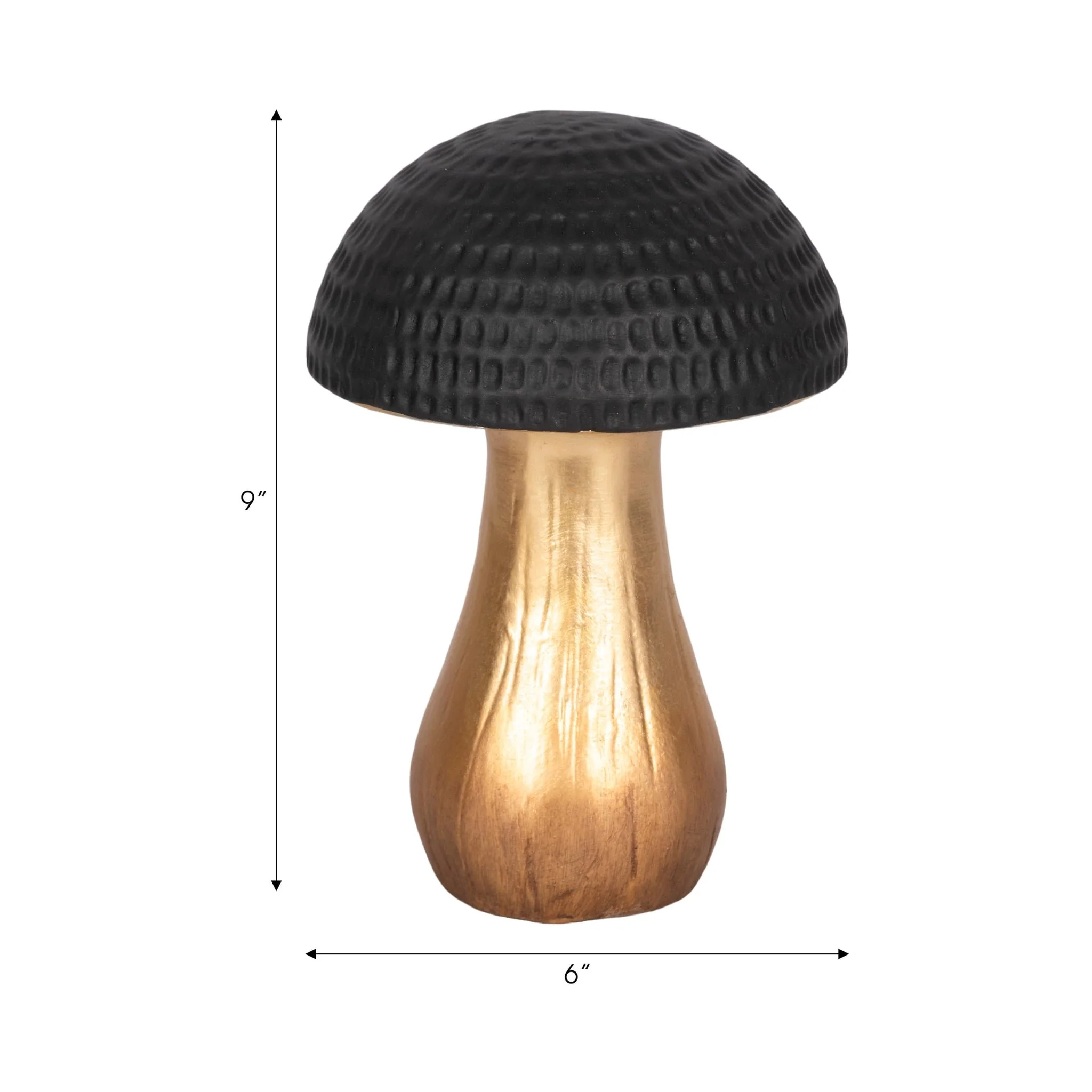 9" Hammered Top Mushroom, Black/gold - Image 7