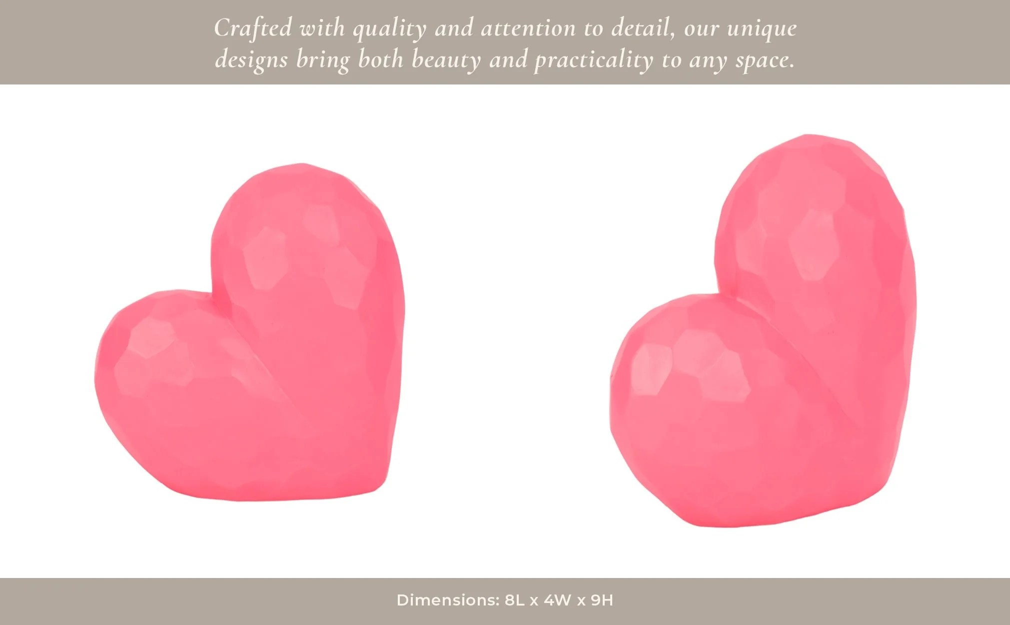 9" Heart Decor, Pink - Image 11