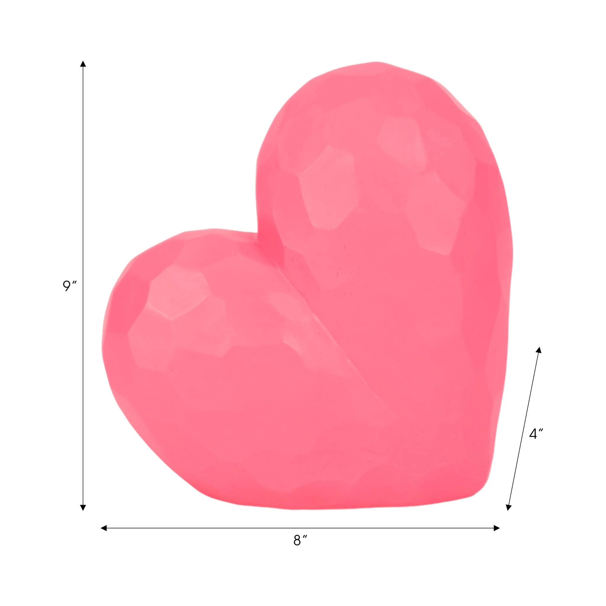 9" Heart Decor, Pink - Image 8