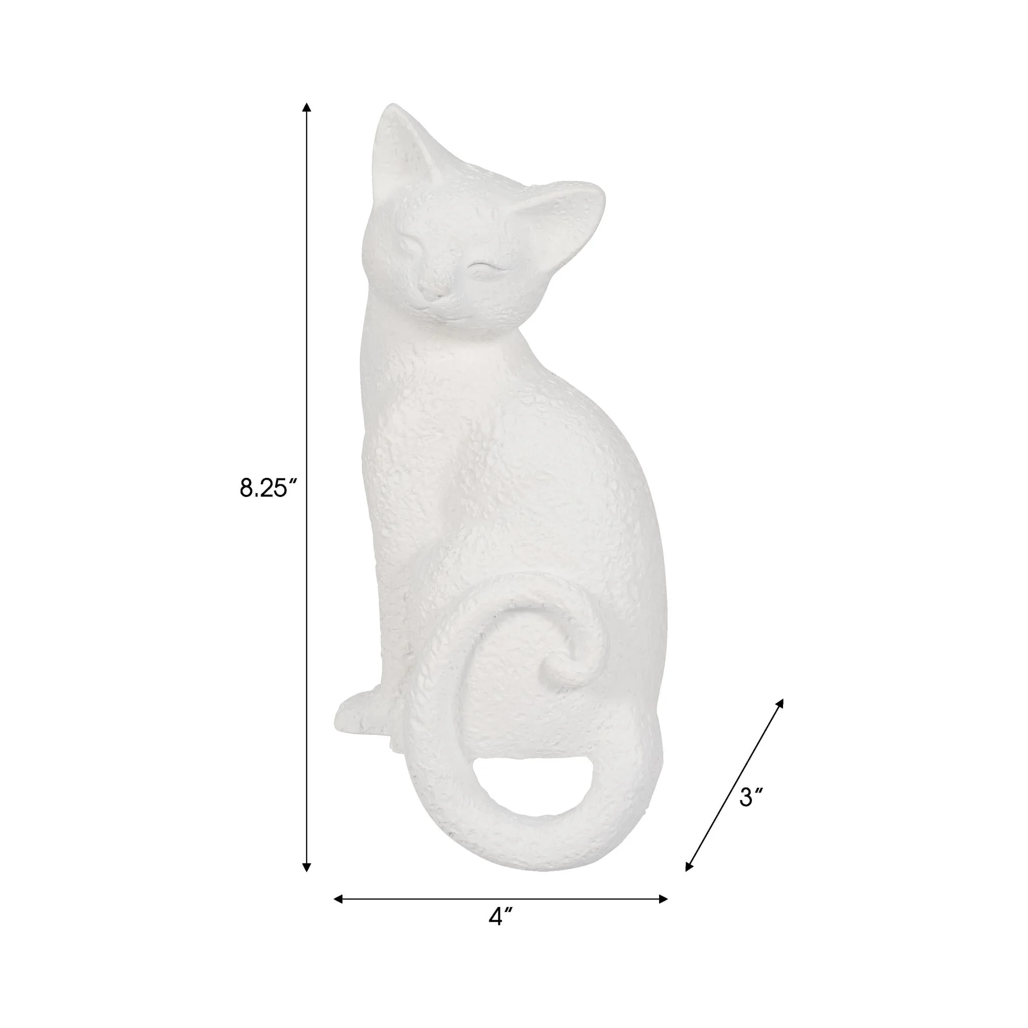 9" Kitty With Hanging Tail, White - Image 6