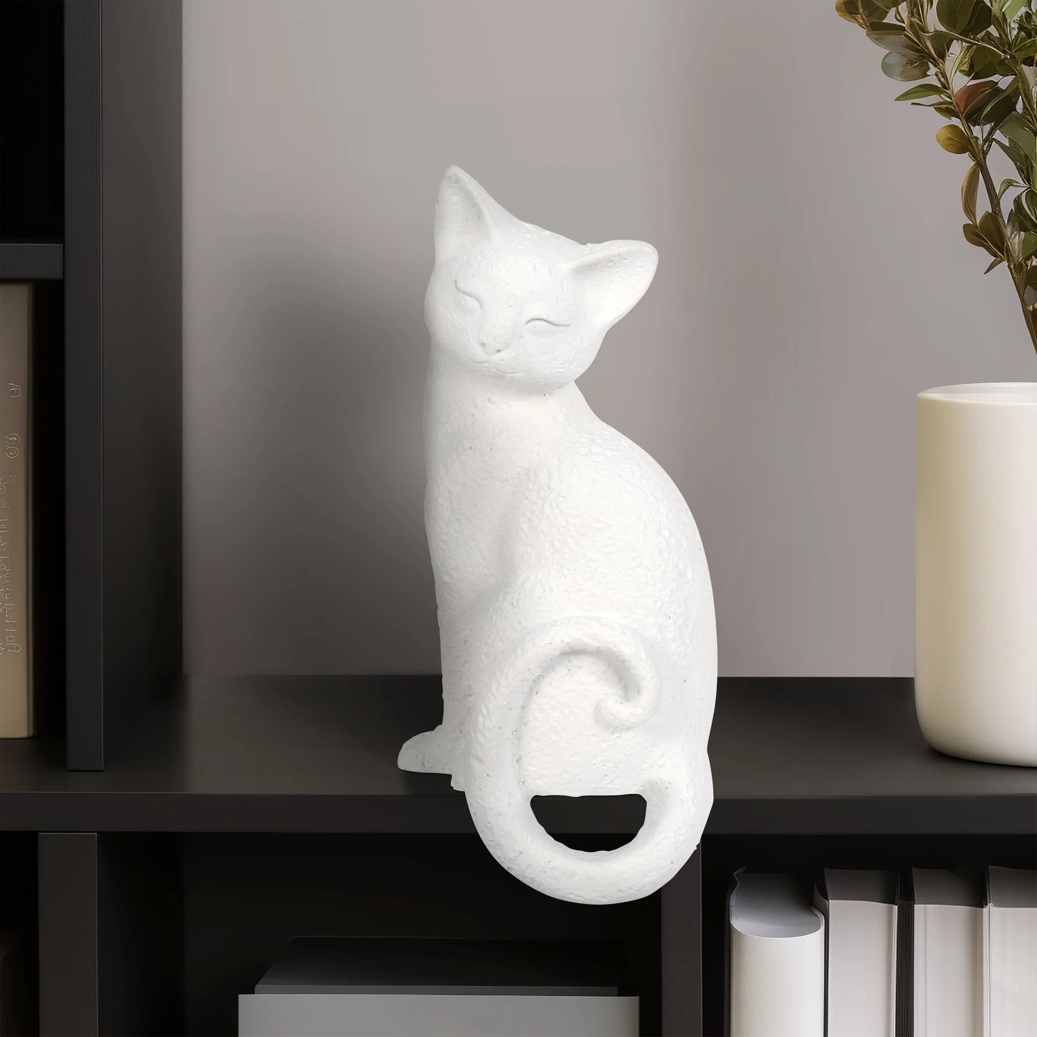 9" Kitty With Hanging Tail, White - Image 8