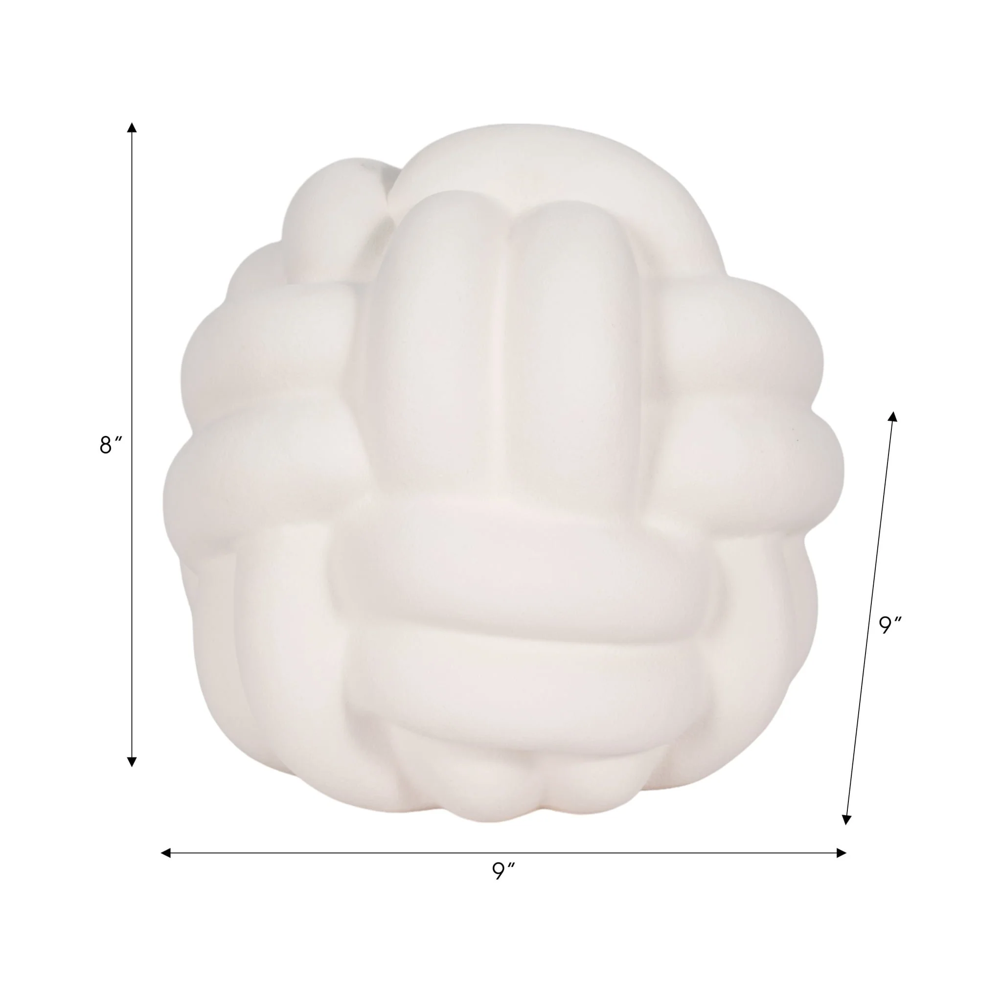 9" Knot Orb Rough Texture, White - Image 7