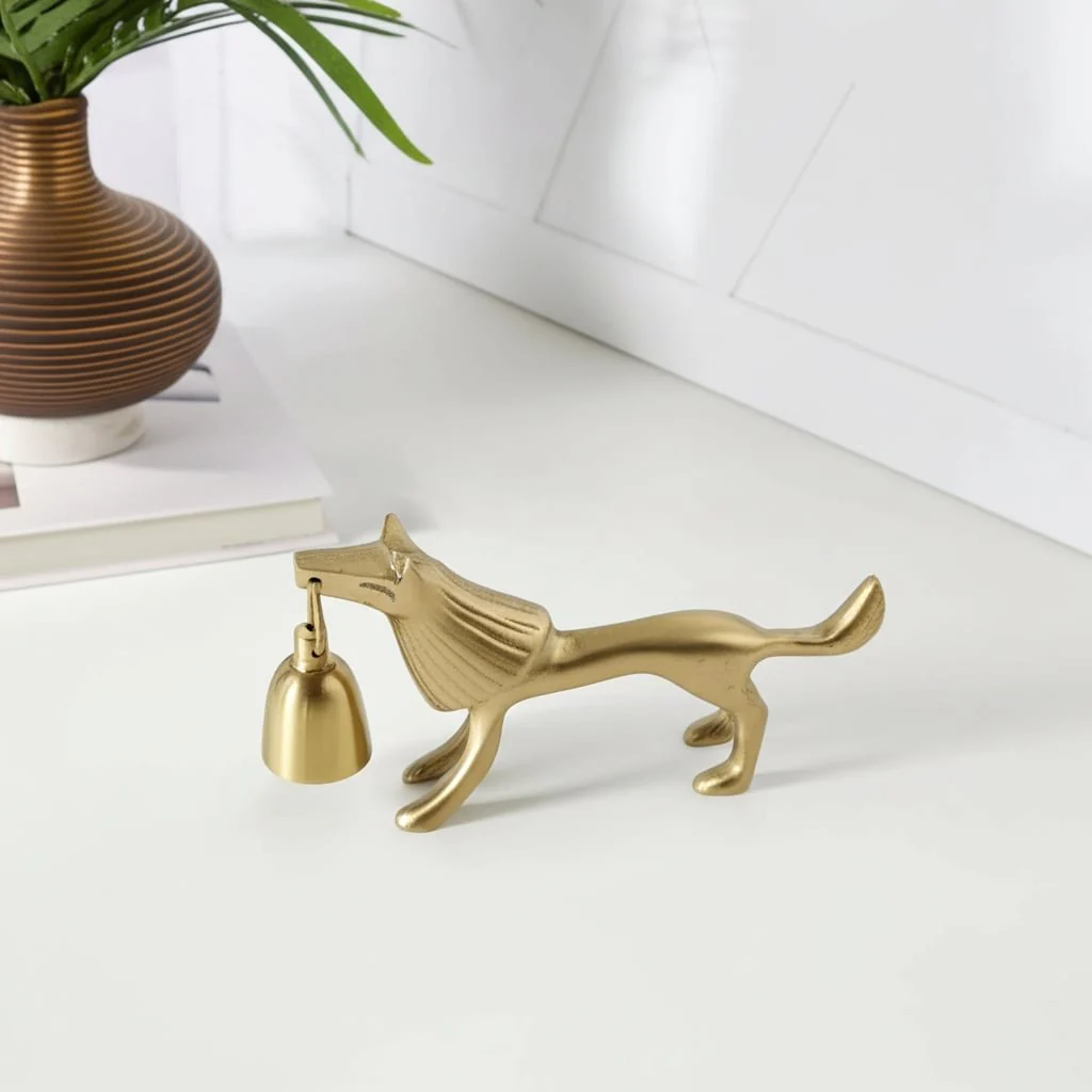 9" Lion Candle Snuffer, Gold - Image 11