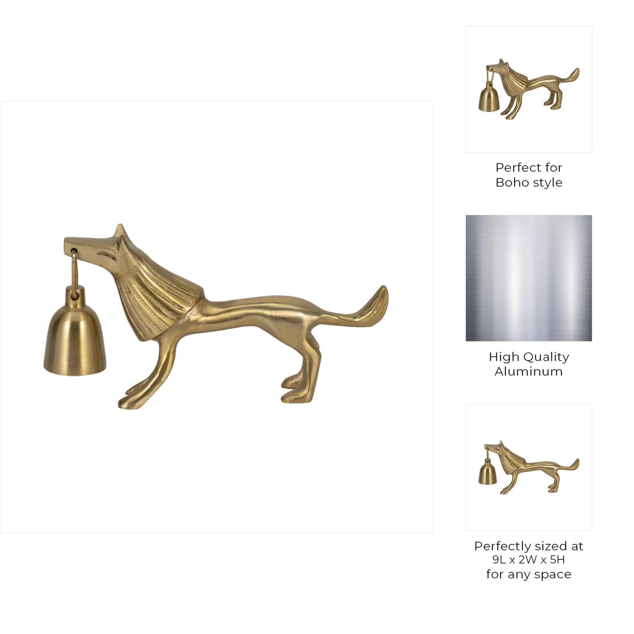 9" Lion Candle Snuffer, Gold - Image 9