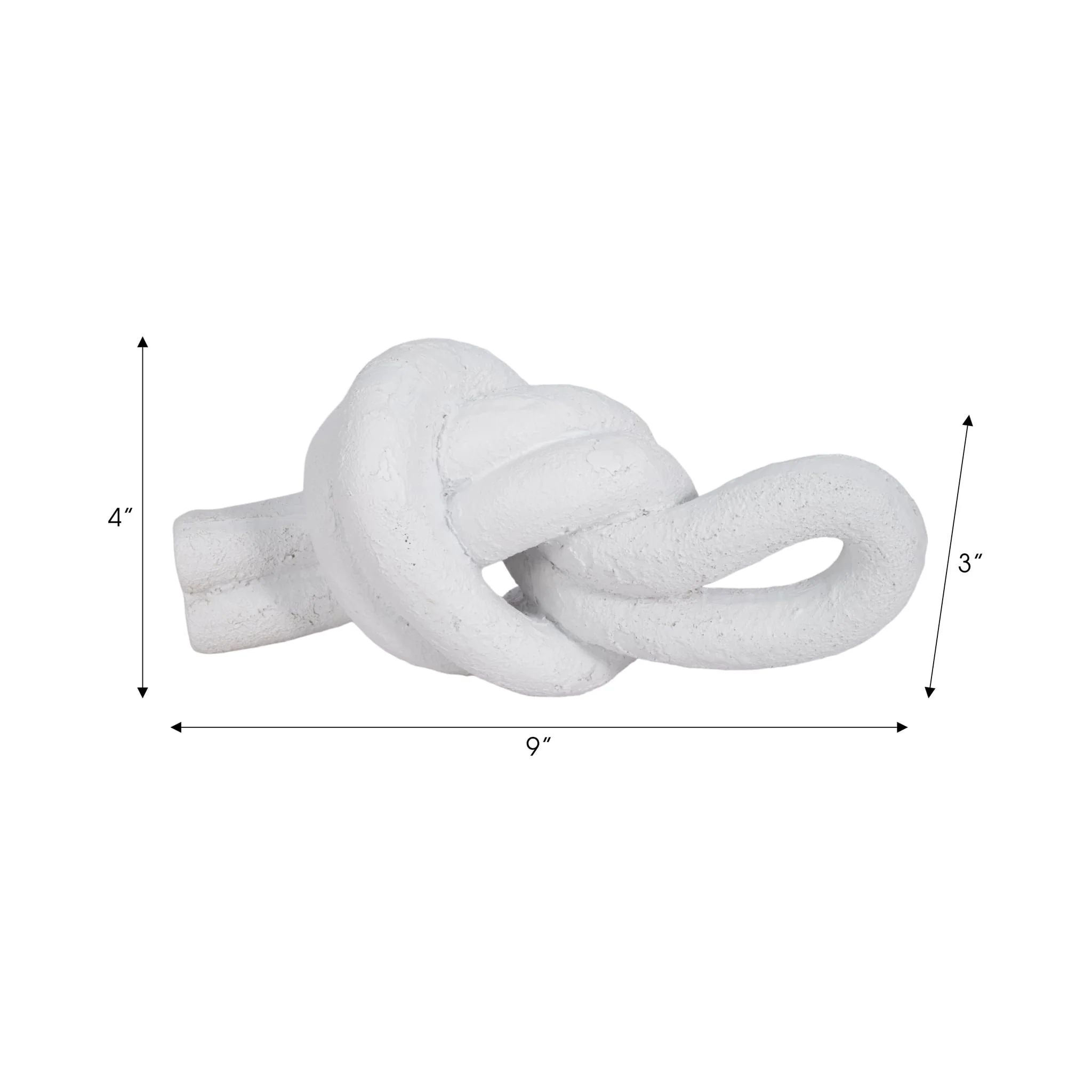 9" Loop Knot Object, White - Image 8