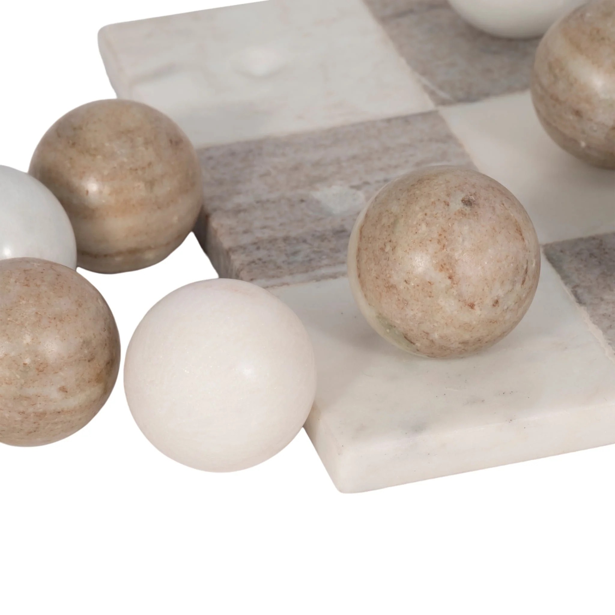 9" Marble Tic-tac-toe, White/beige - Image 4