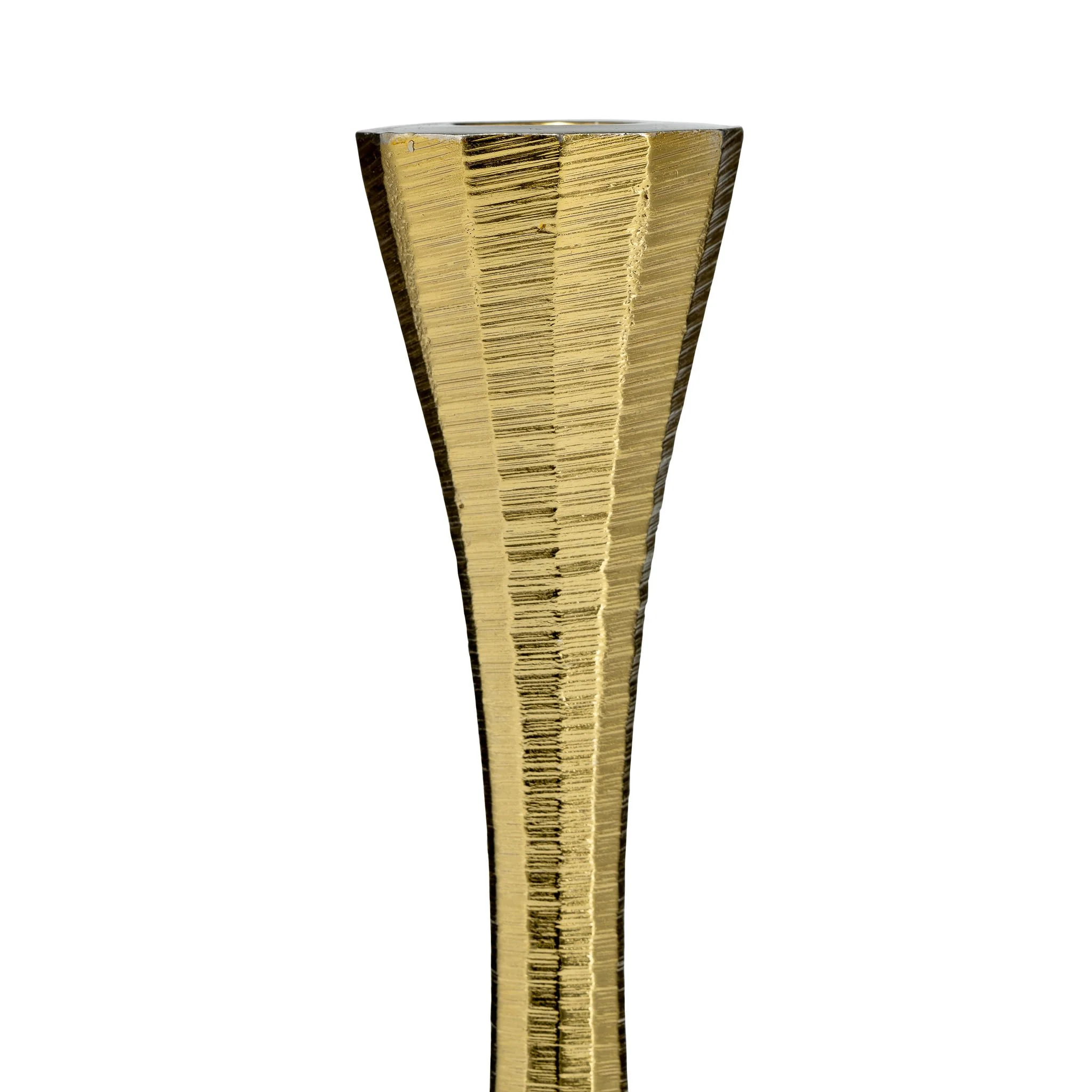 9" Metal, Taper Candle Holder, Brass - Image 3