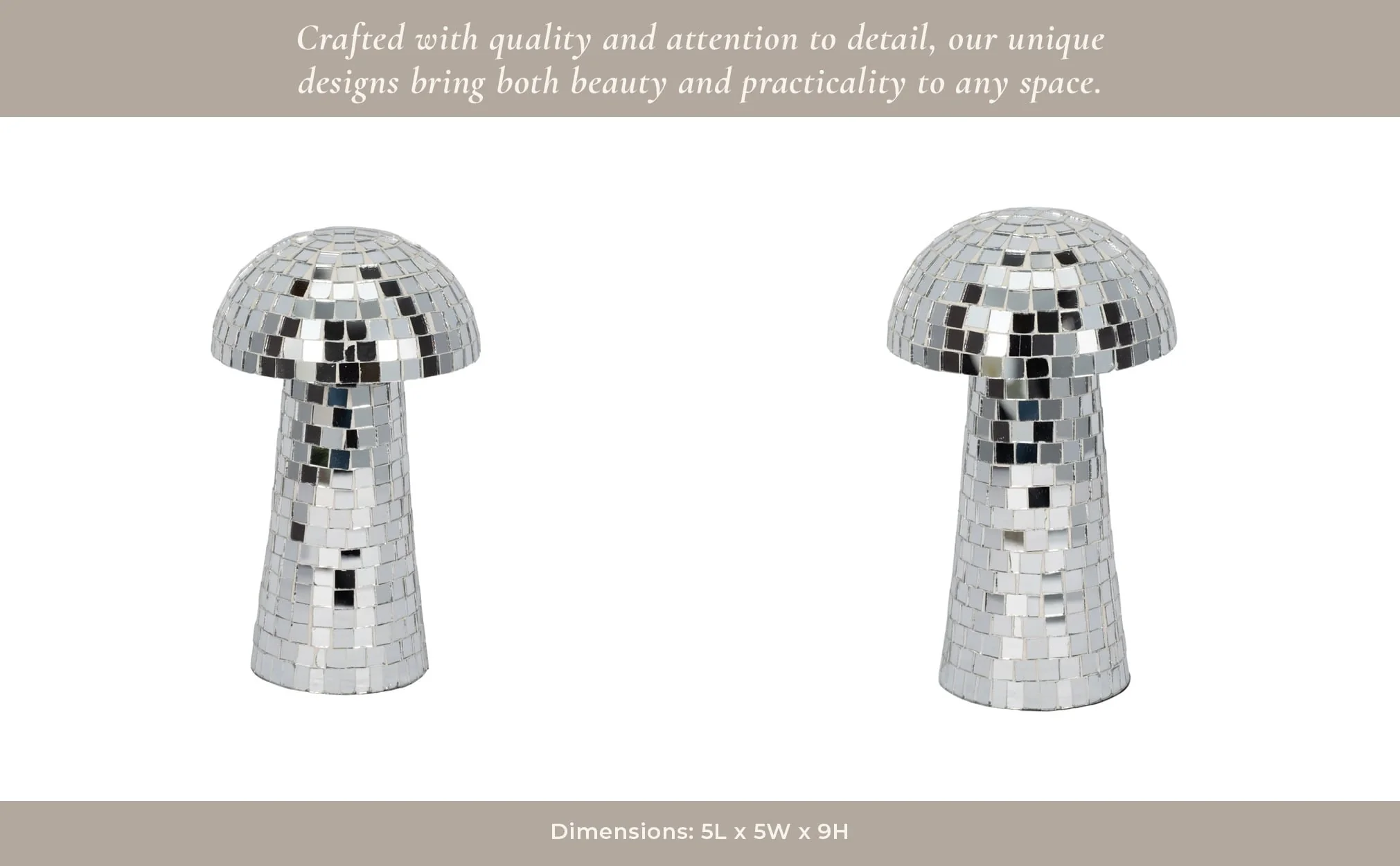 9" Mosaic Mushroom, Silver - Image 12