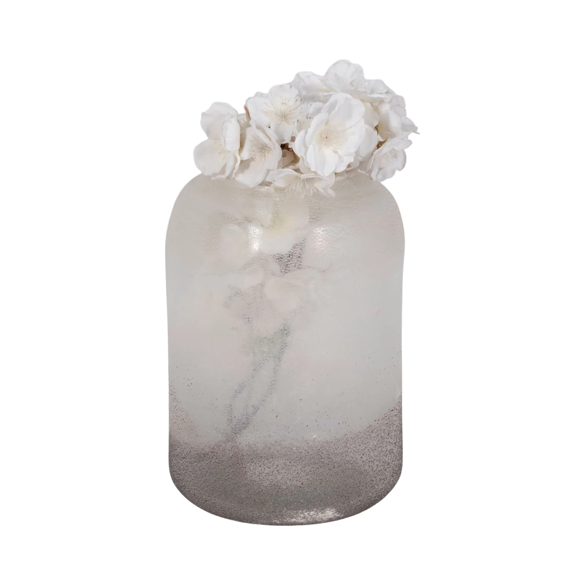 9" Ombre Cylinder Vase, White/grey - Image 2