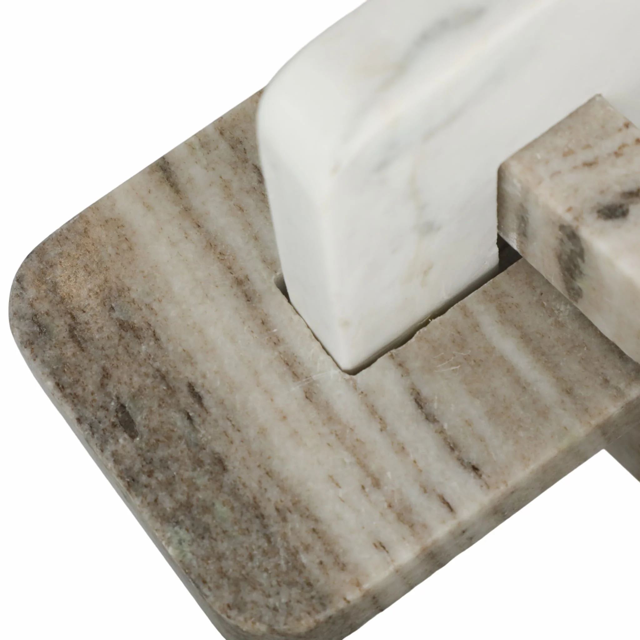9" Onyx & White Marble Knot, White/tan - Image 5