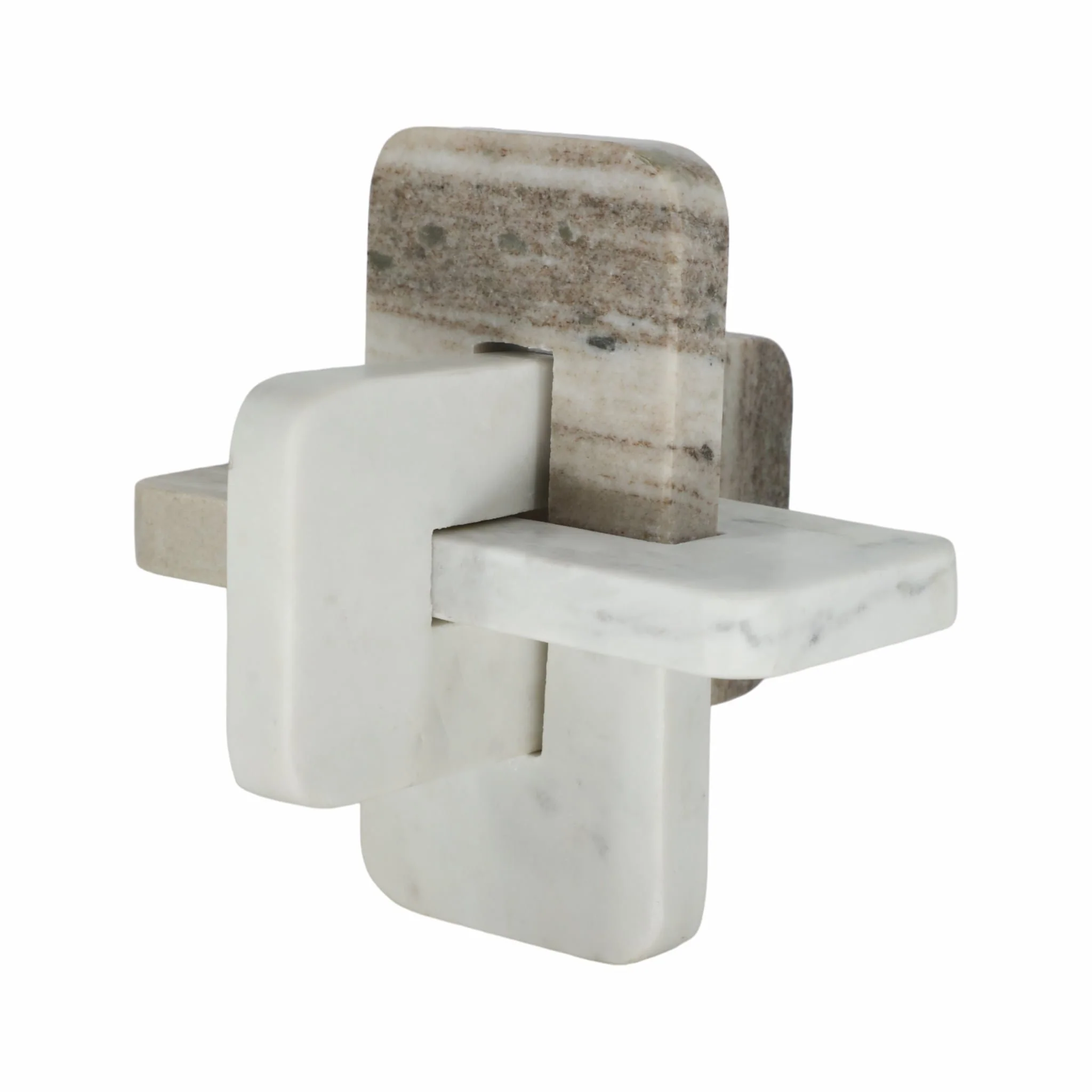 9" Onyx & White Marble Knot, White/tan - Image 7