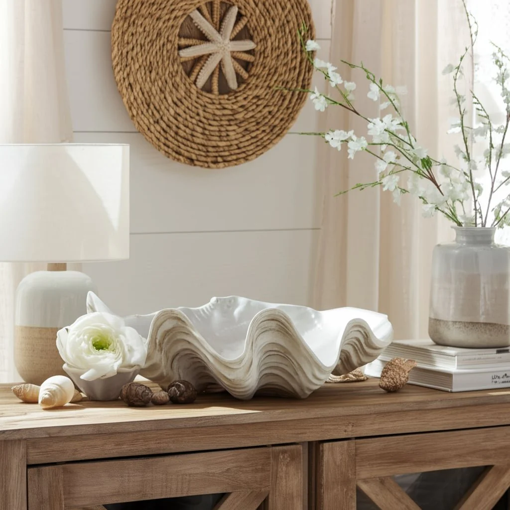 9" Pearlized Shell Bowl, Ivory - Image 11