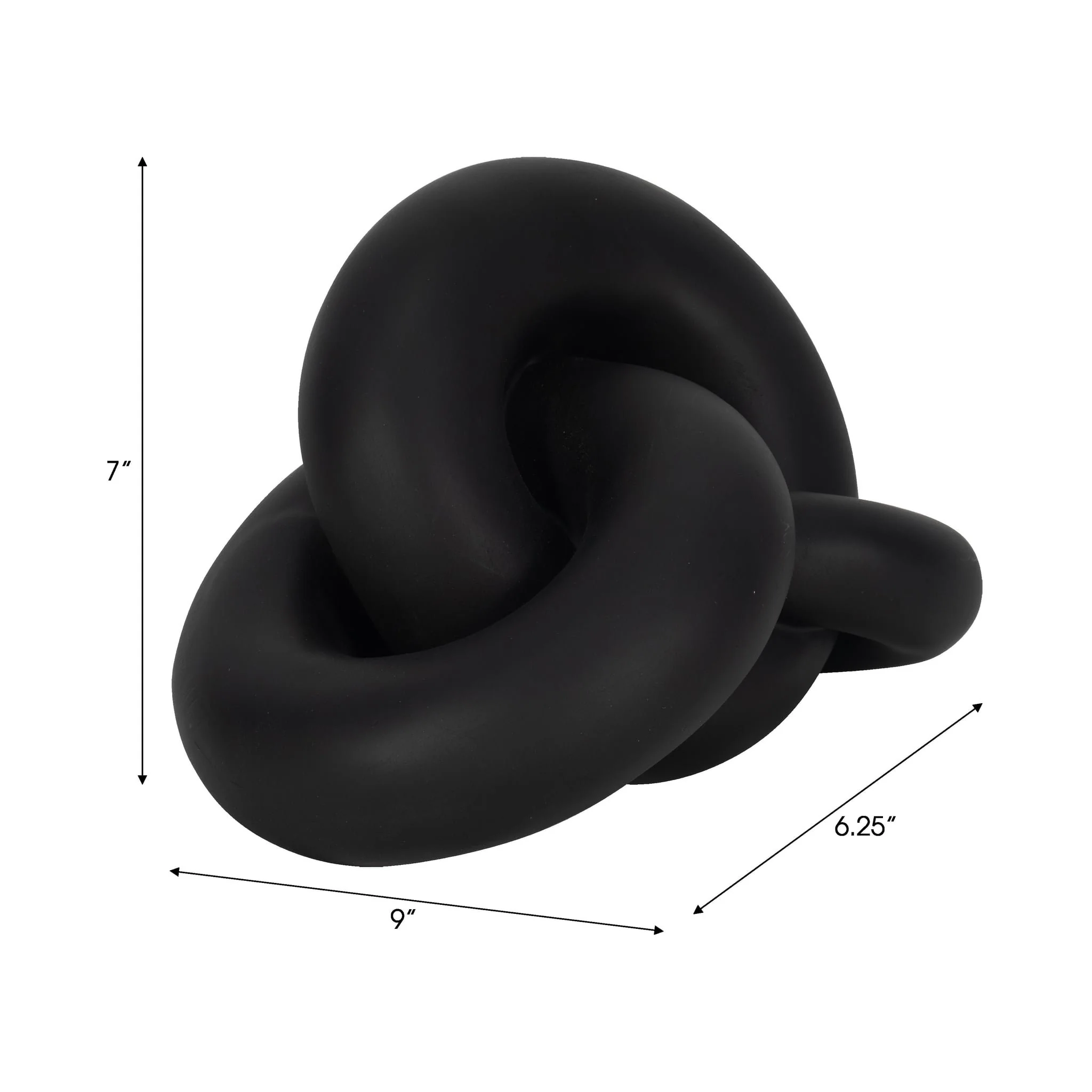 9" Resin Knot Decor, Black - Image 8
