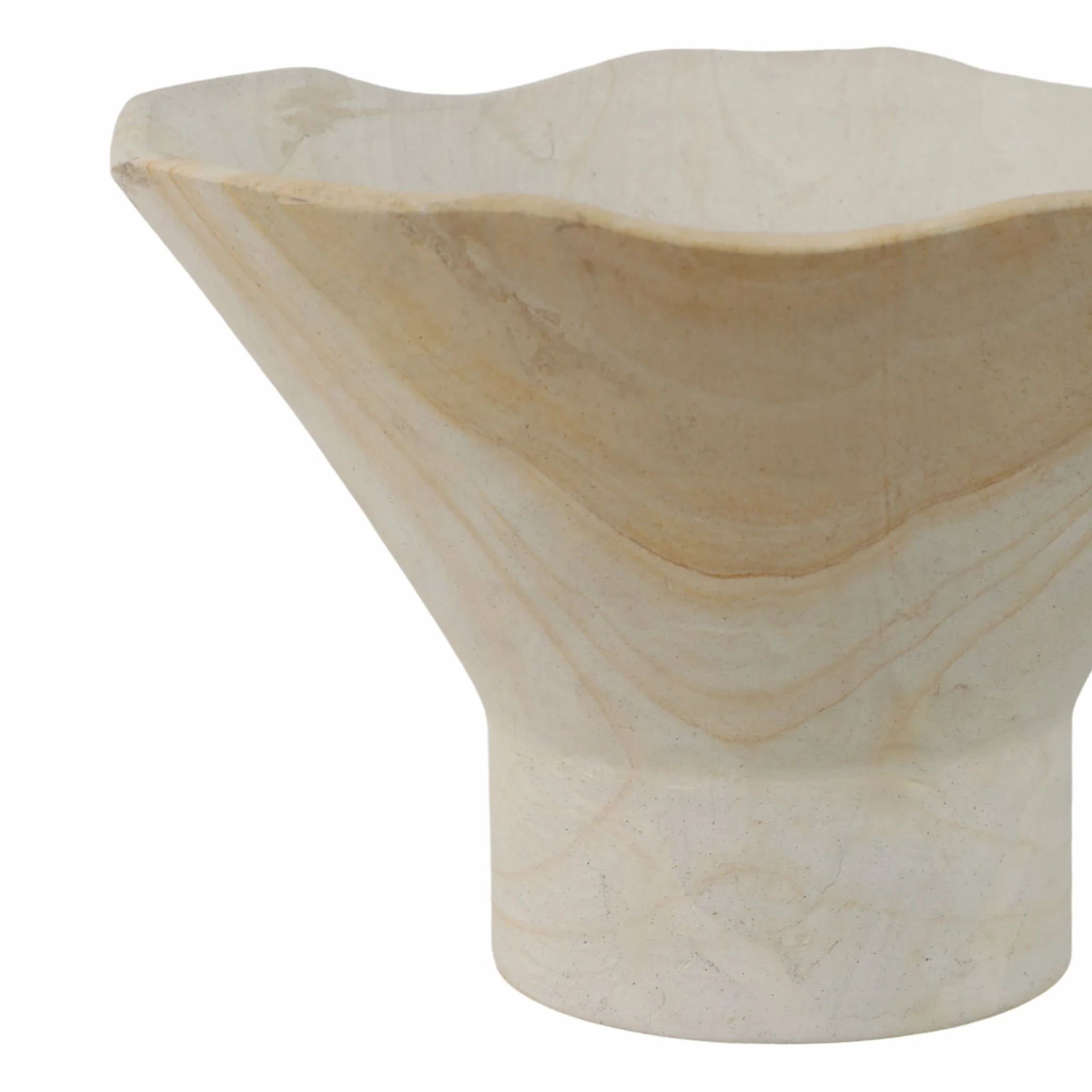 9" Sandstone Pedestal Bowl, Tan - Image 4