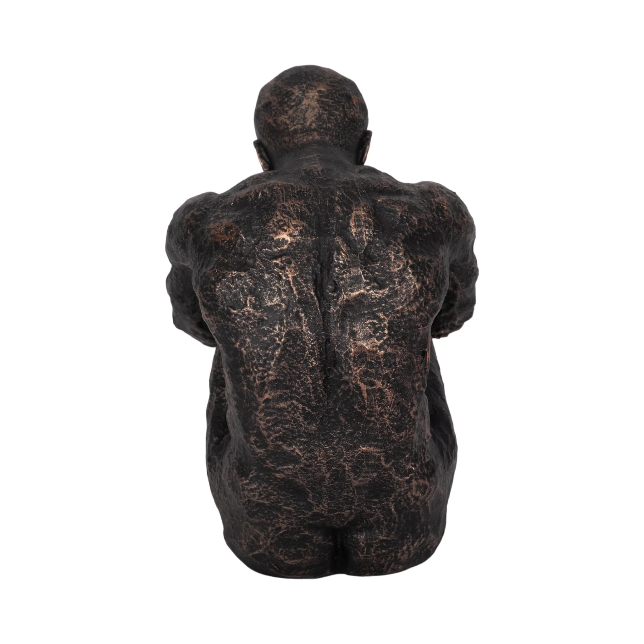 9" Sitting Man, Bronze - Image 4