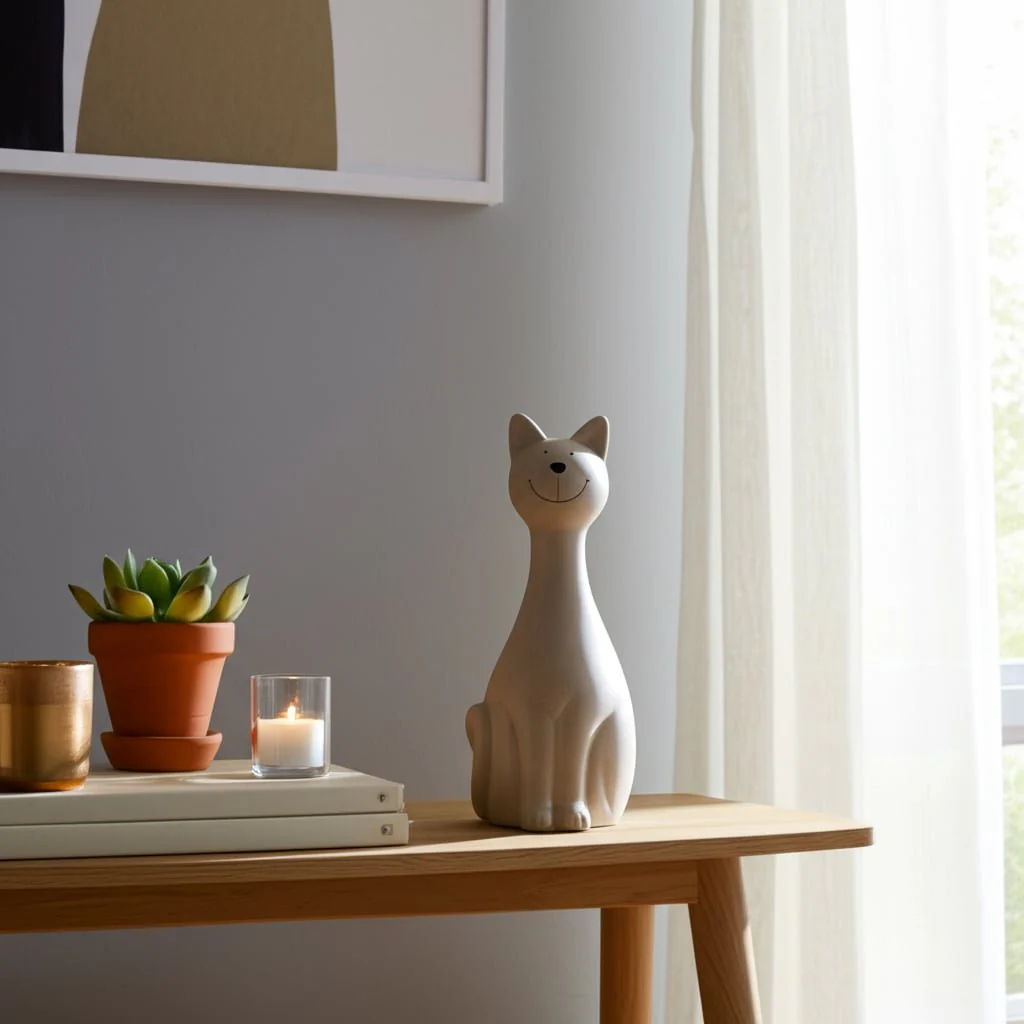 9" Skinny Sitting Kitty, Grey - Image 11