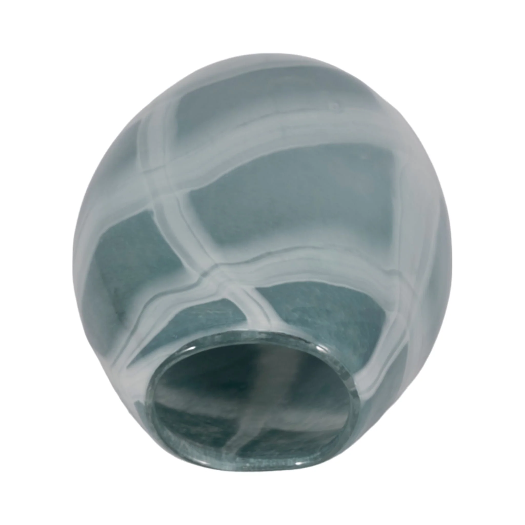 9" Slim Swirled Vase, Blue/white - Image 6