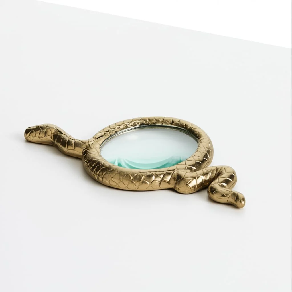 9" Snake Magnifying Glass, Gold - Image 9