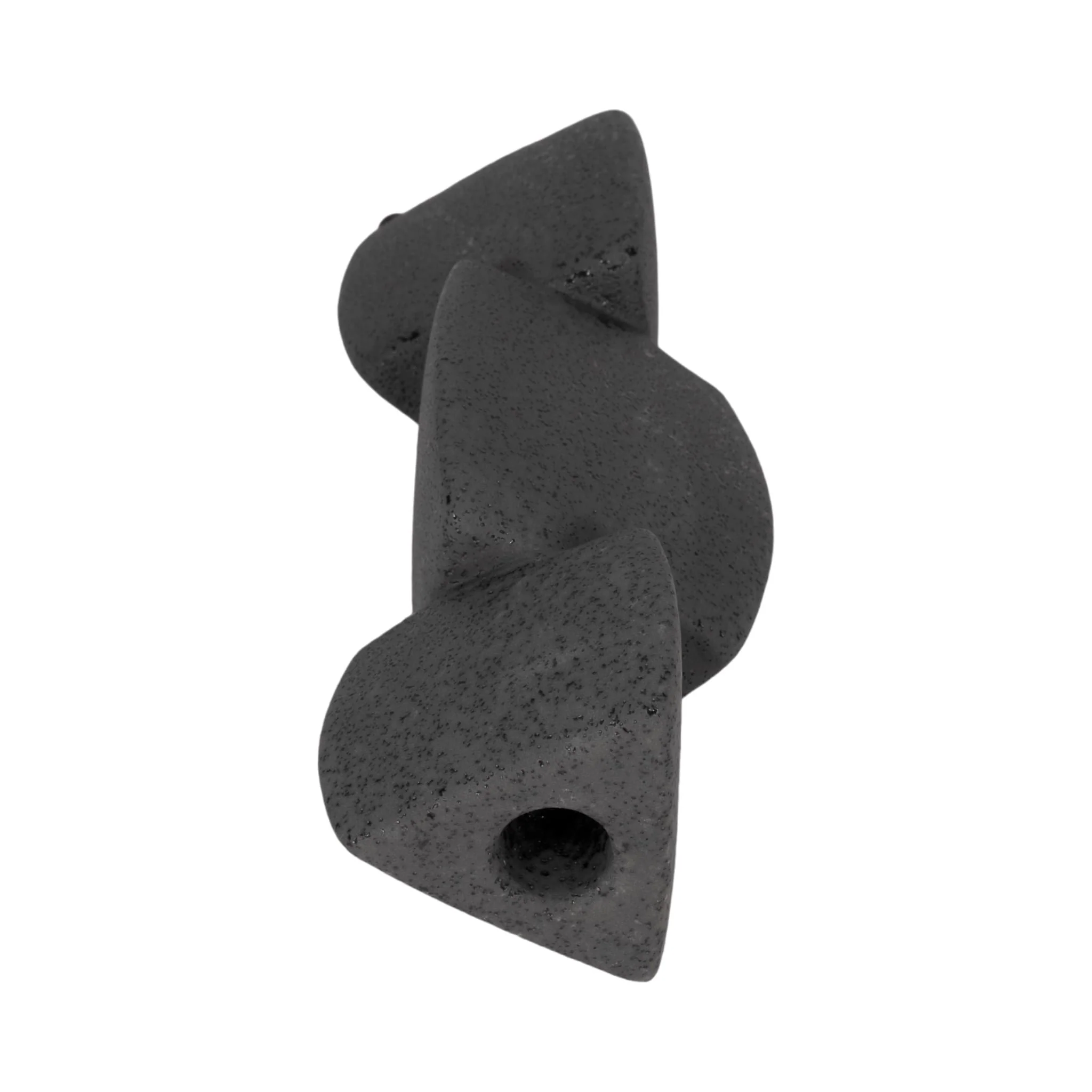 9" Stacked Objects Taper Holder Sand Glaze, Black - Image 5