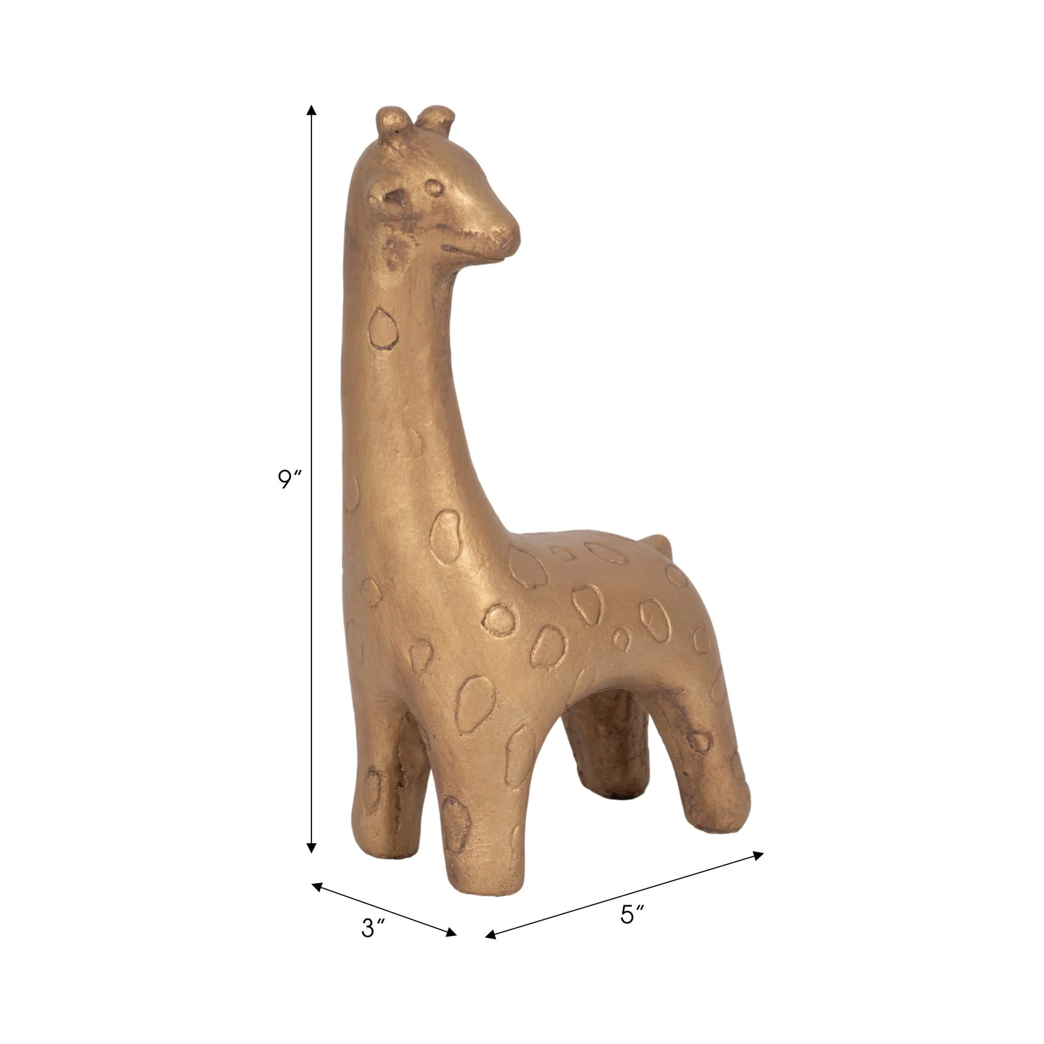 9" Standing Giraffe, Gold - Image 9