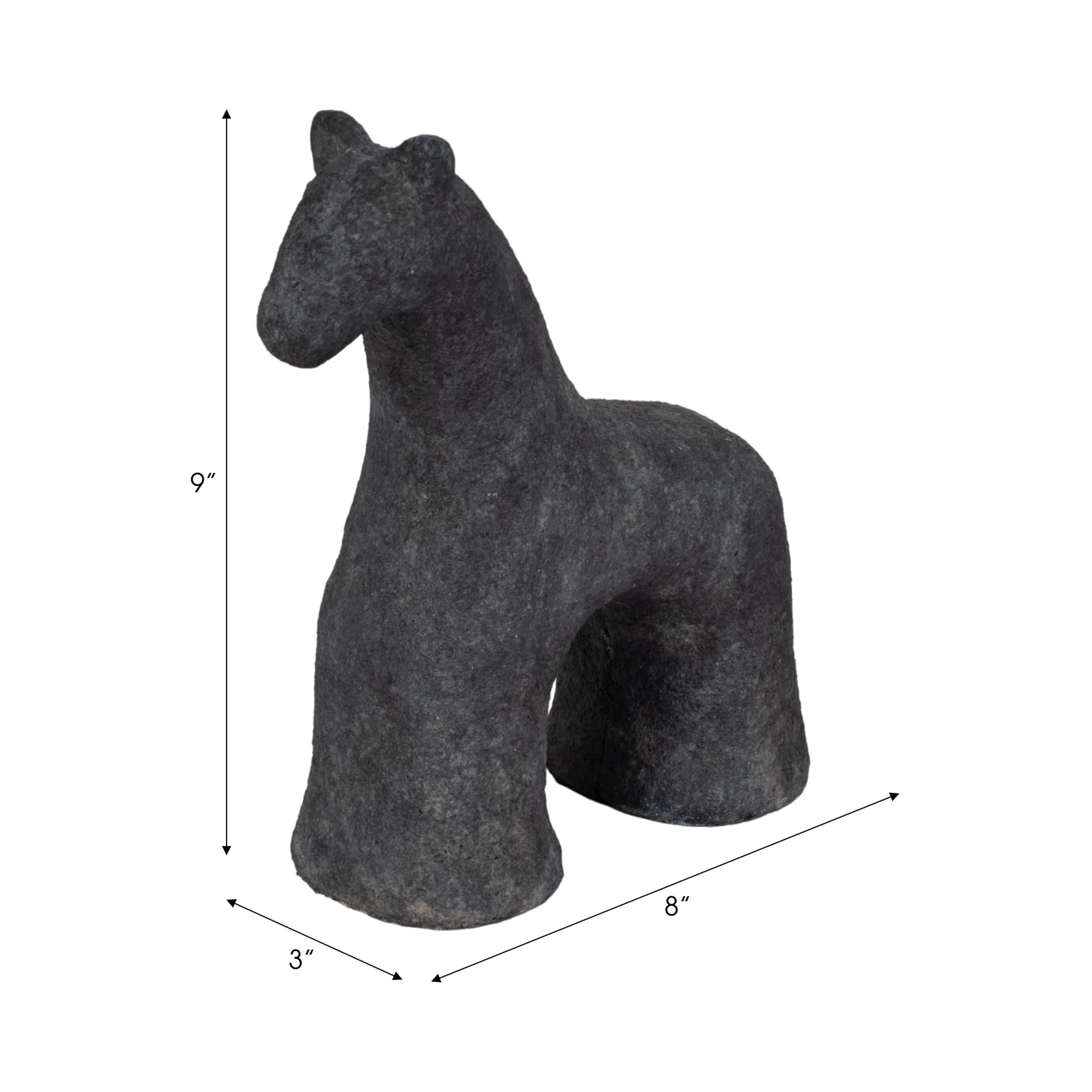 9" Textured Horse, Black - Image 9