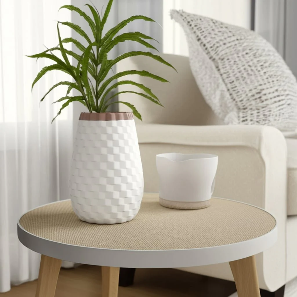 9" Textured Vase, White - Image 12