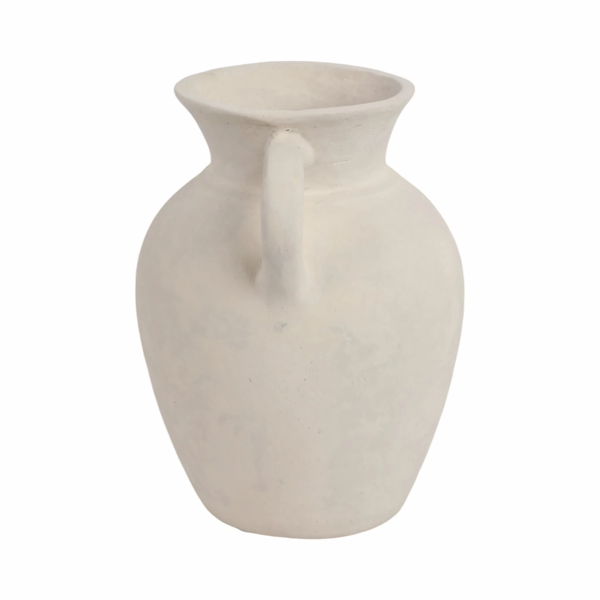 9" Vase With Handles, Paper Mache, Ivory - Image 3