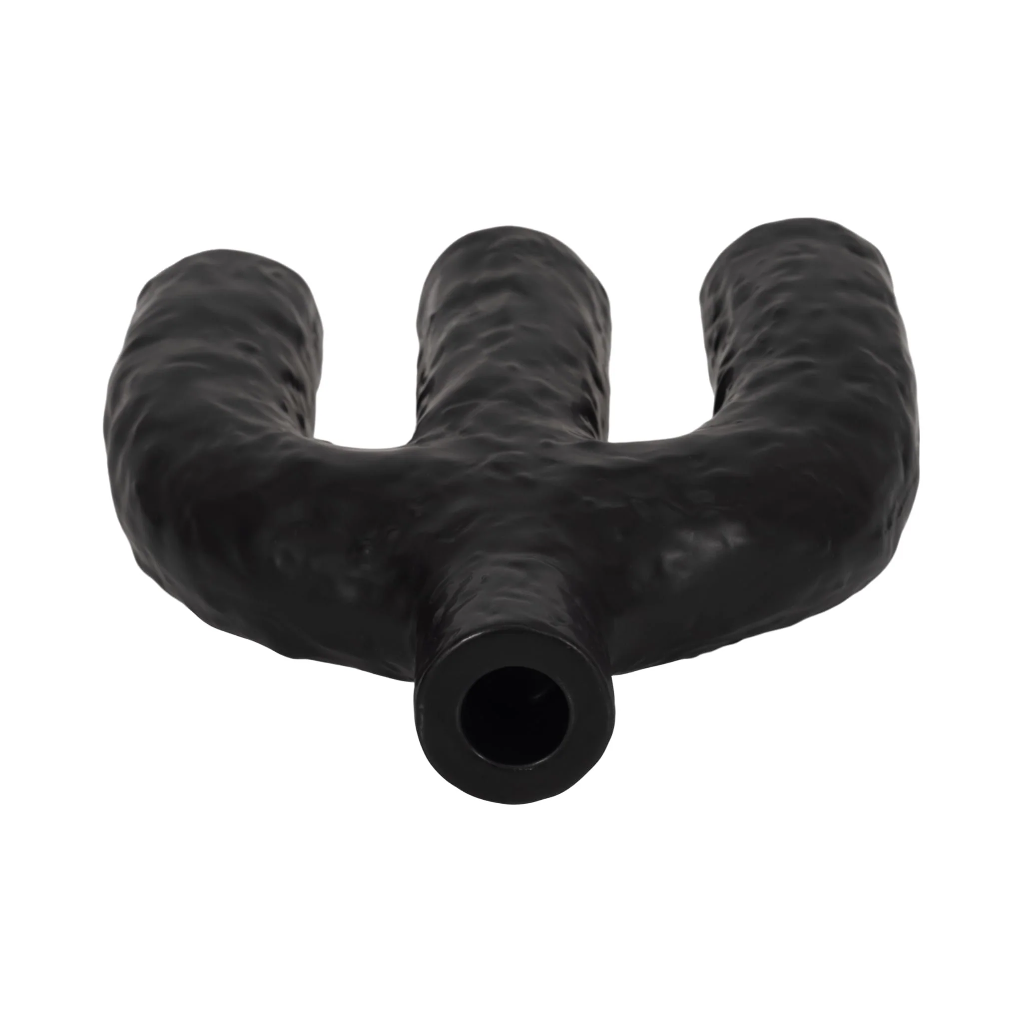 9" Volcano Texture Double Arched Taper Holder, Bla - Image 6