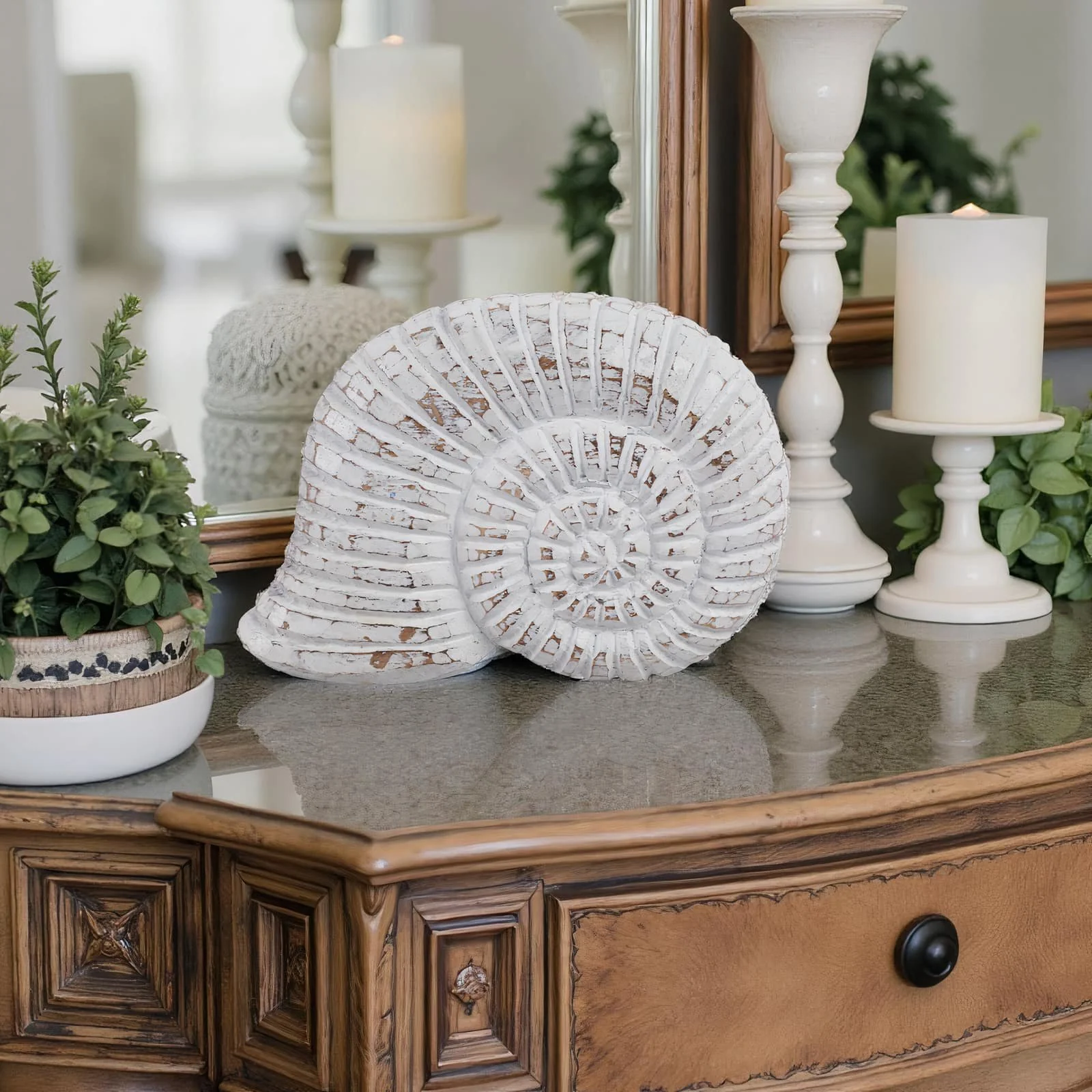 9" Wooden Snail Decor, Wht - Image 10