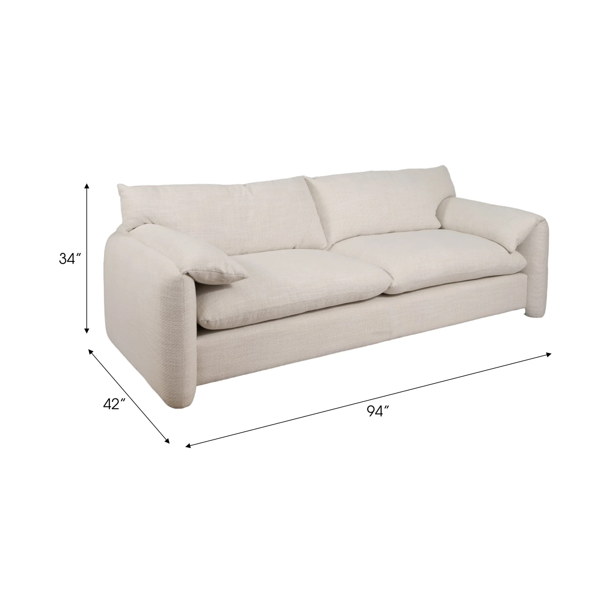 94" Casper Sofa, Ivory - Image 7