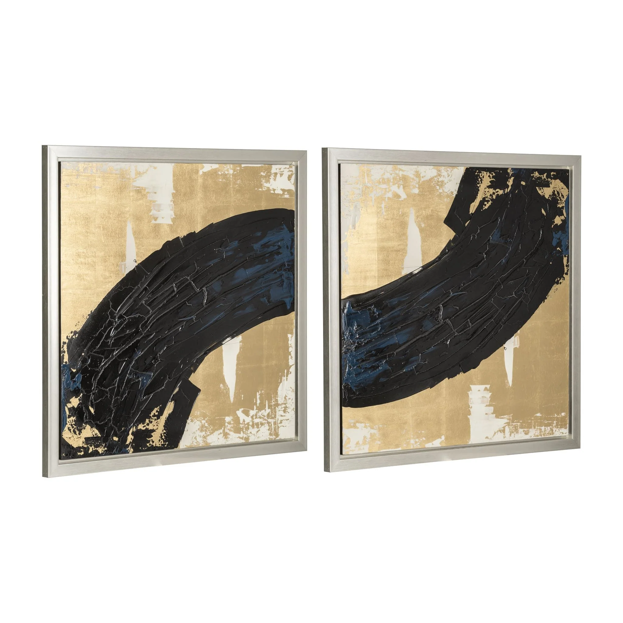 95x47, S/2 Hand Painted Matching  Blk Streak, Gld - Image 2