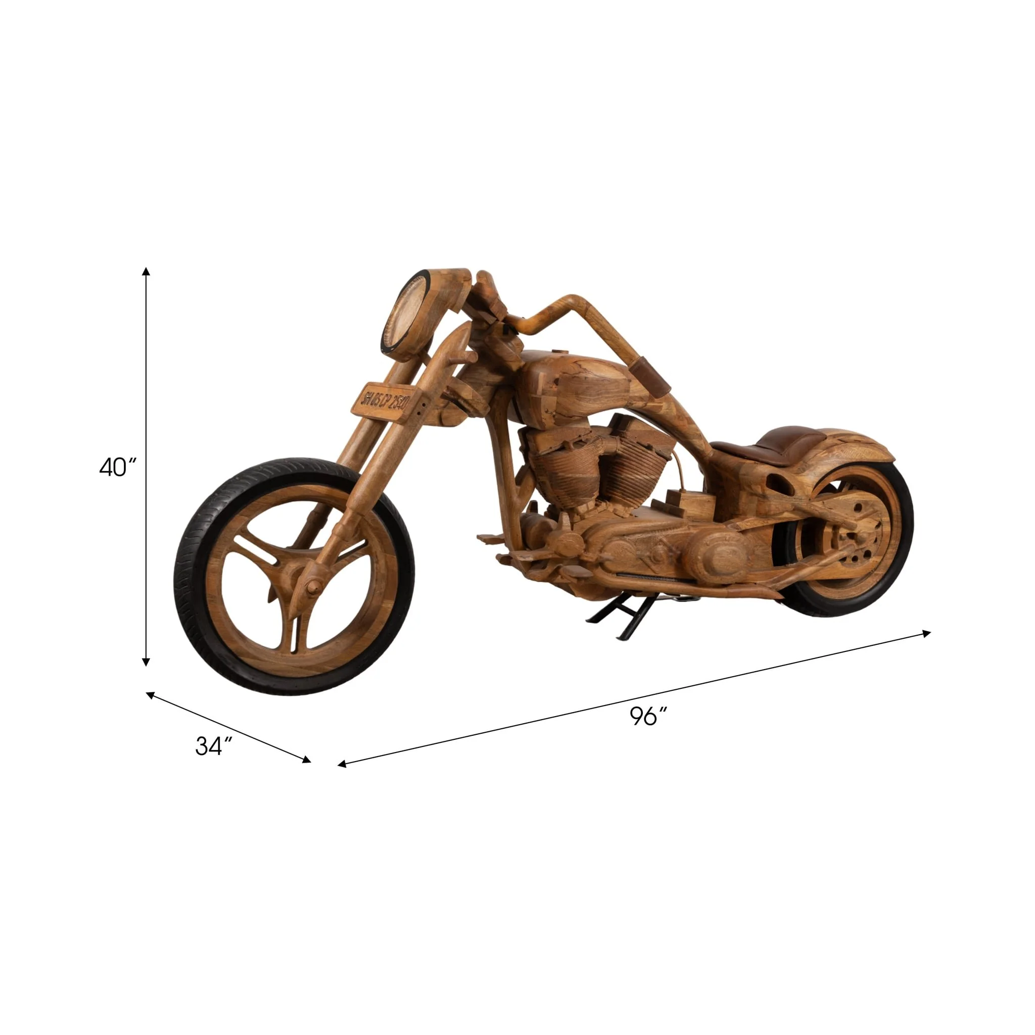 96"wooden Chopper Bike, Natural, Kd - Image 8