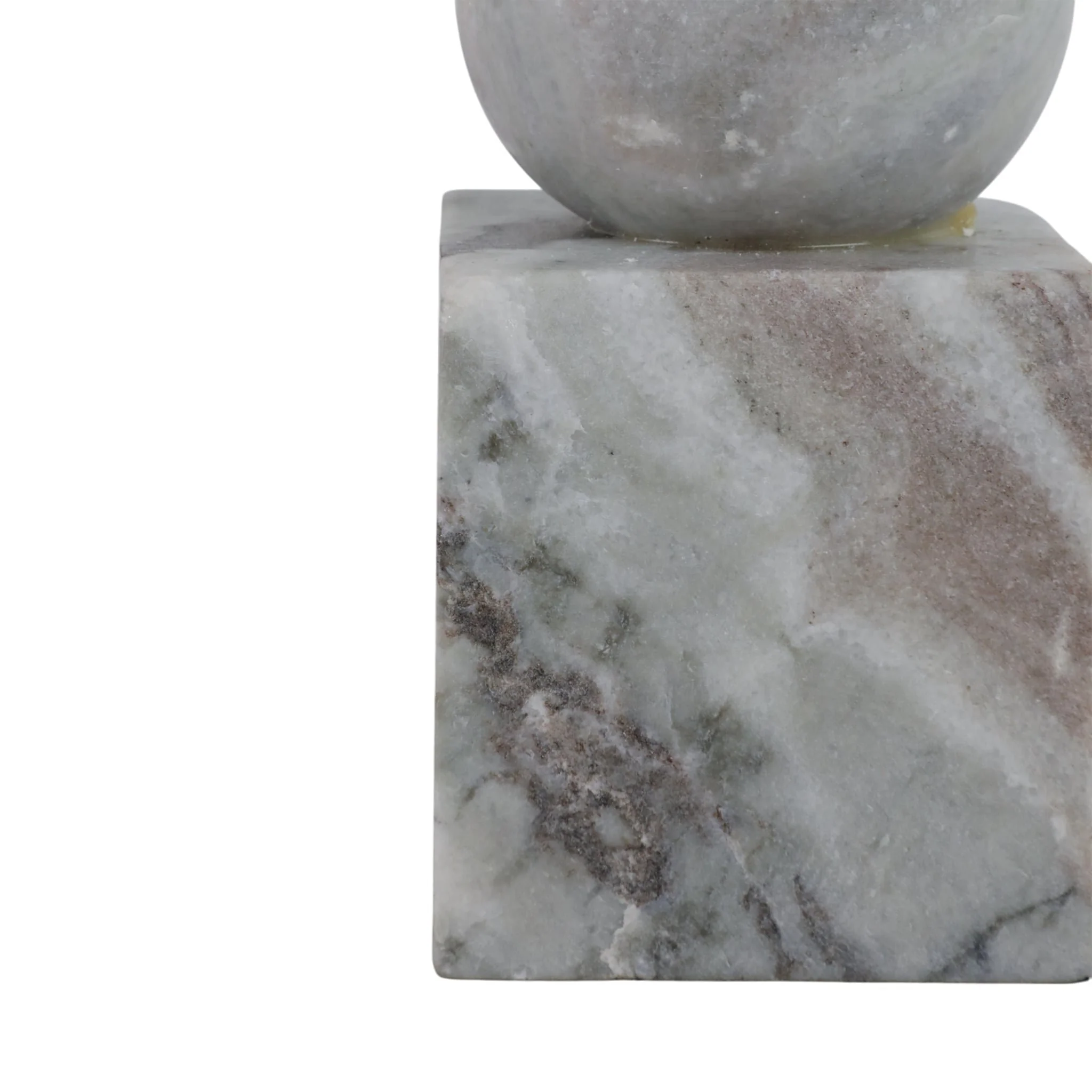 9x3" Chunky Marble Taper Holder, Tan Multi - Image 5