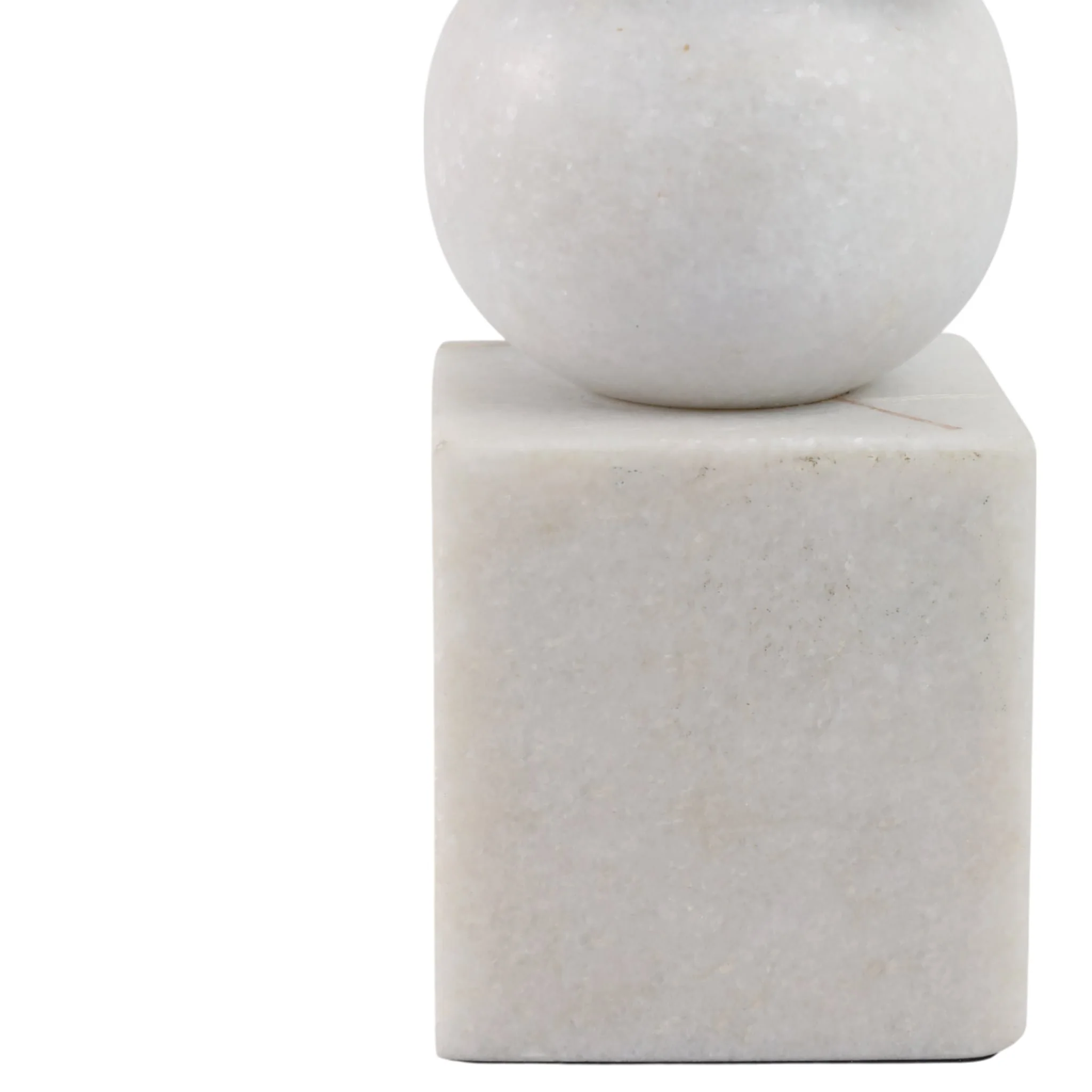 9x3" Chunky Marble Taper Holder, White - Image 5
