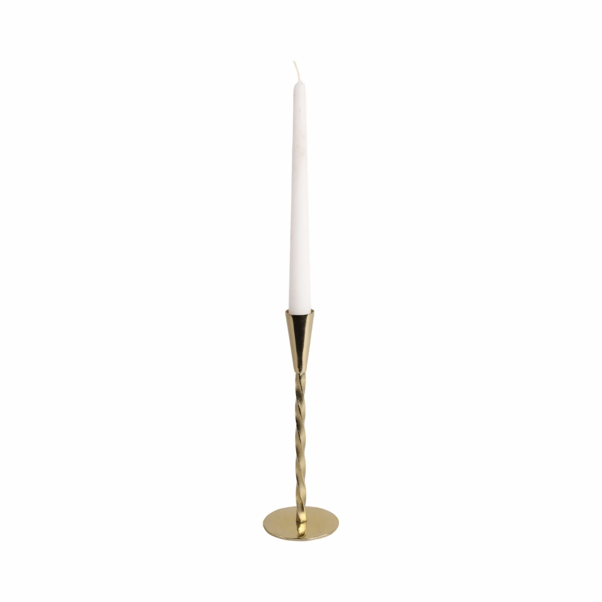 9x3" Twisted Taper Holder, Gold - Image 2
