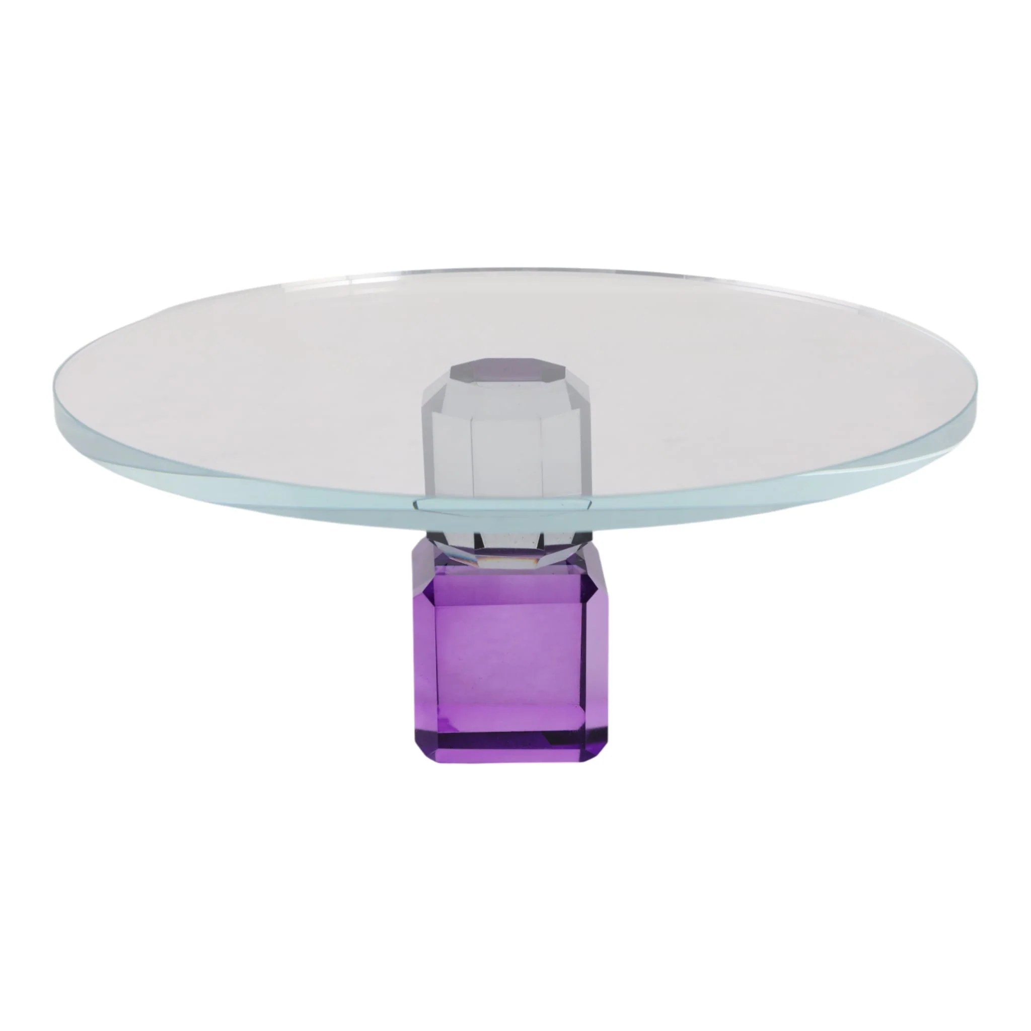 9x4" Crystal Cake Stand, Clear/purple - Image 4