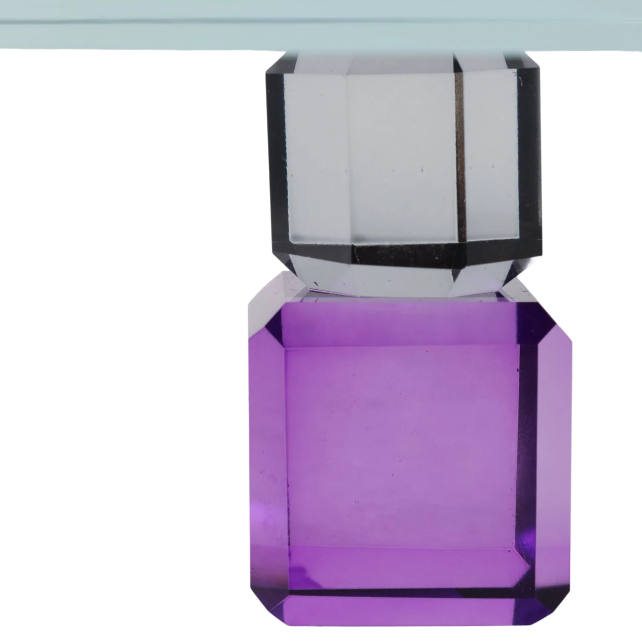 9x4" Crystal Cake Stand, Clear/purple - Image 5