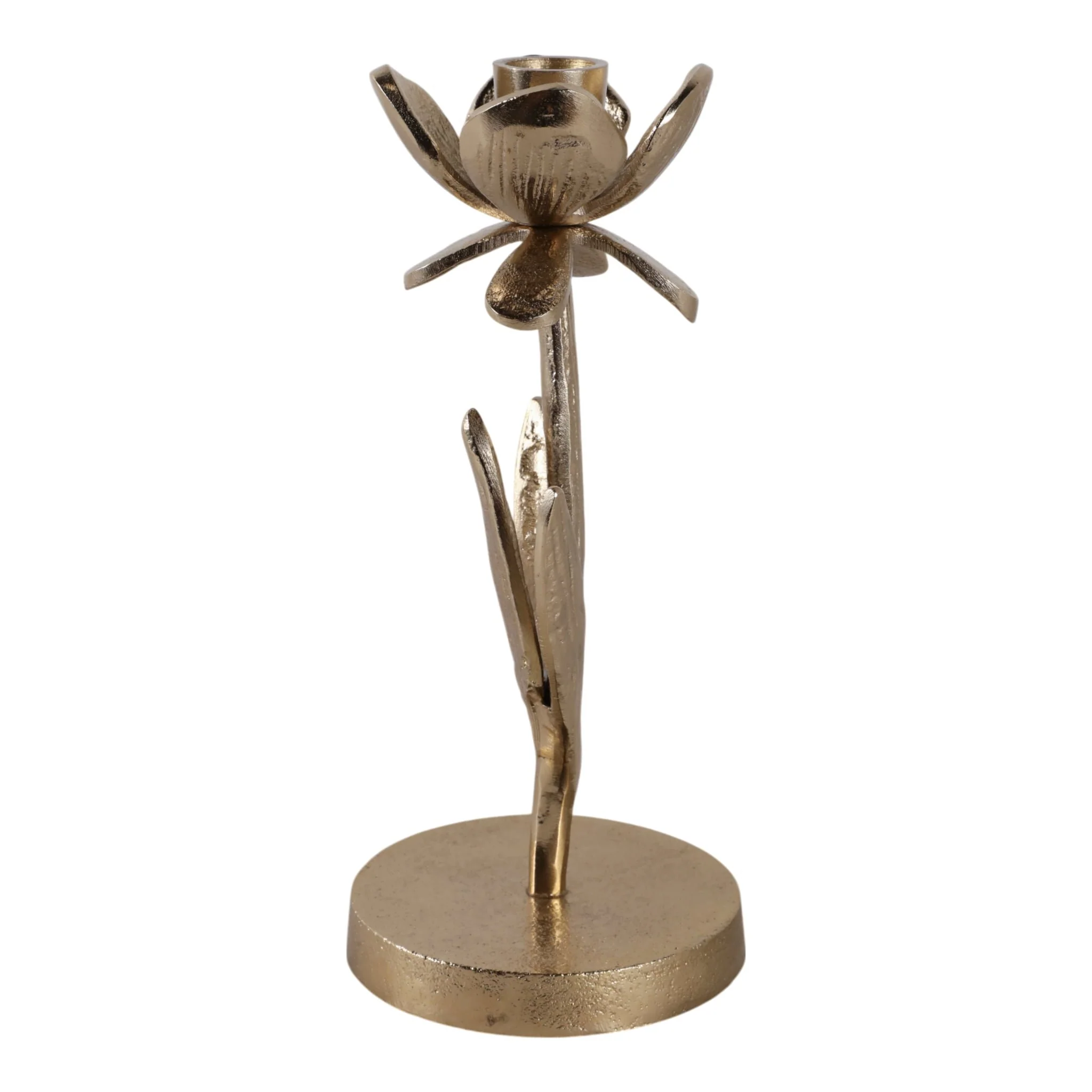 9x4" Flower Bloom Taper Holder, Champagne - Image 3