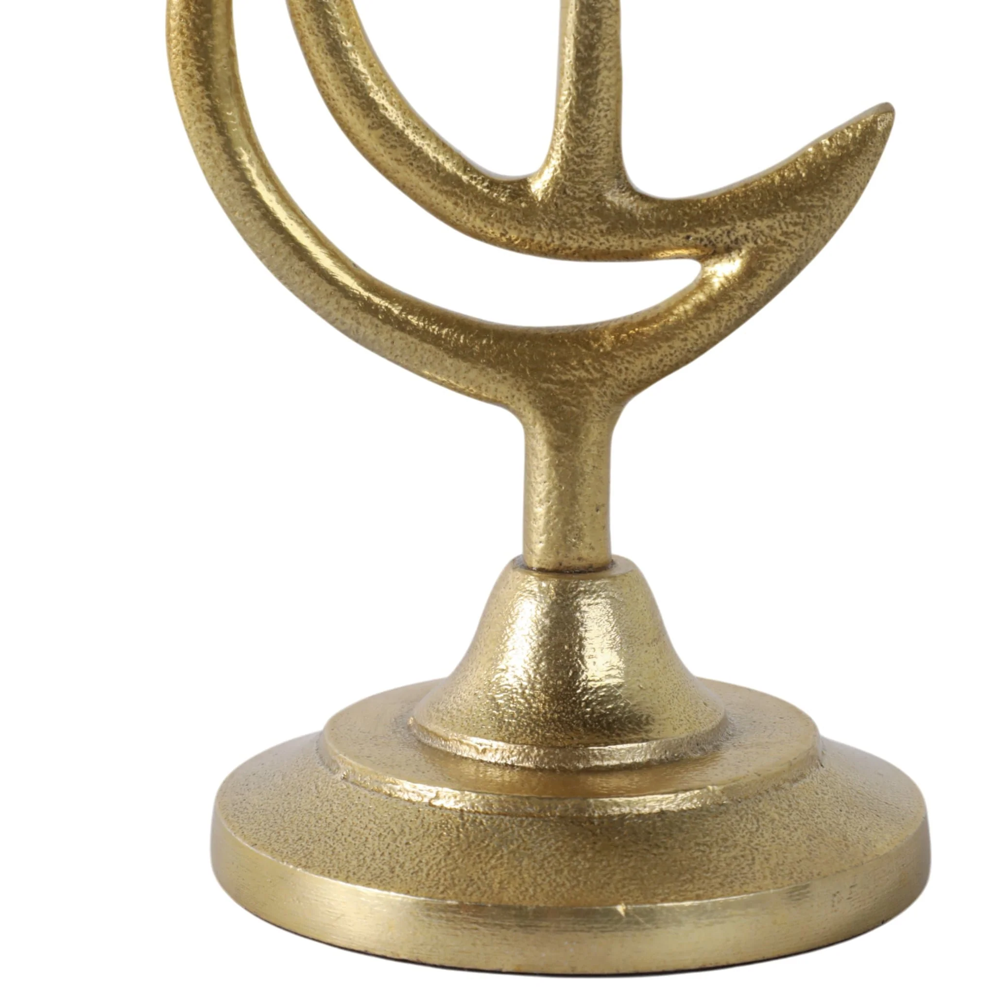 9x5" Crescent Moon Taper Holder, Gold - Image 5