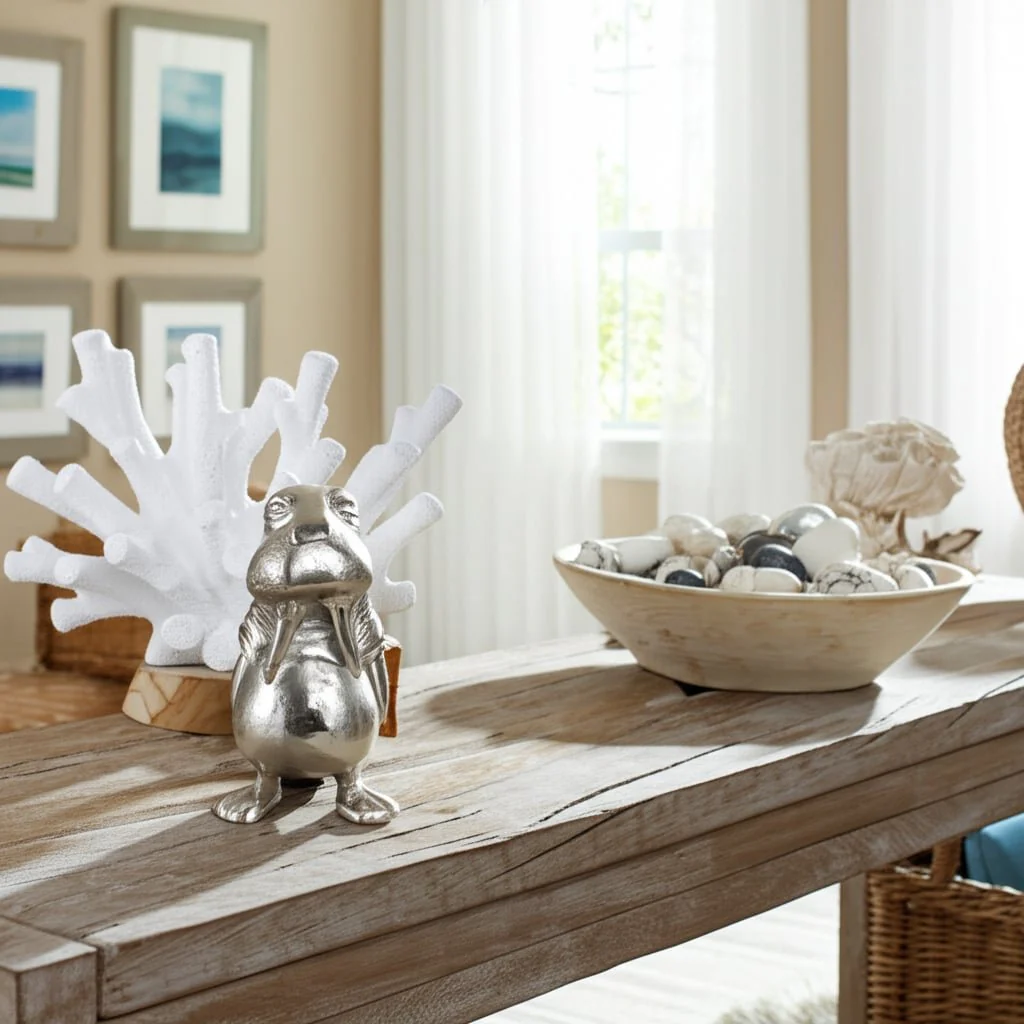 9x5" Metal Walrus, Silver - Image 10