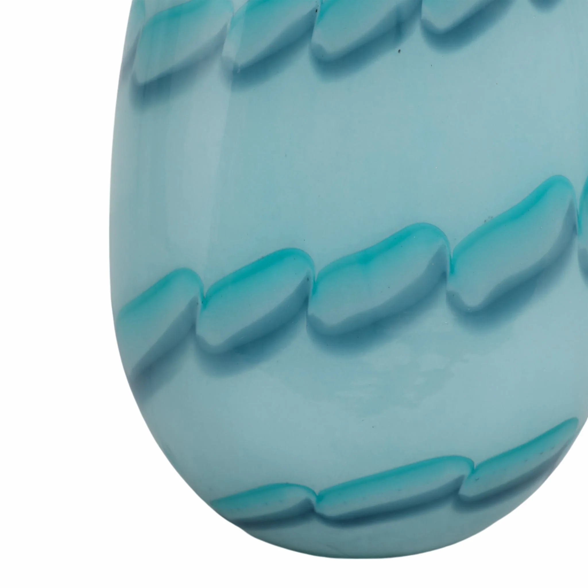 9x6" Bead Pattern Glass Vase, Blue - Image 6