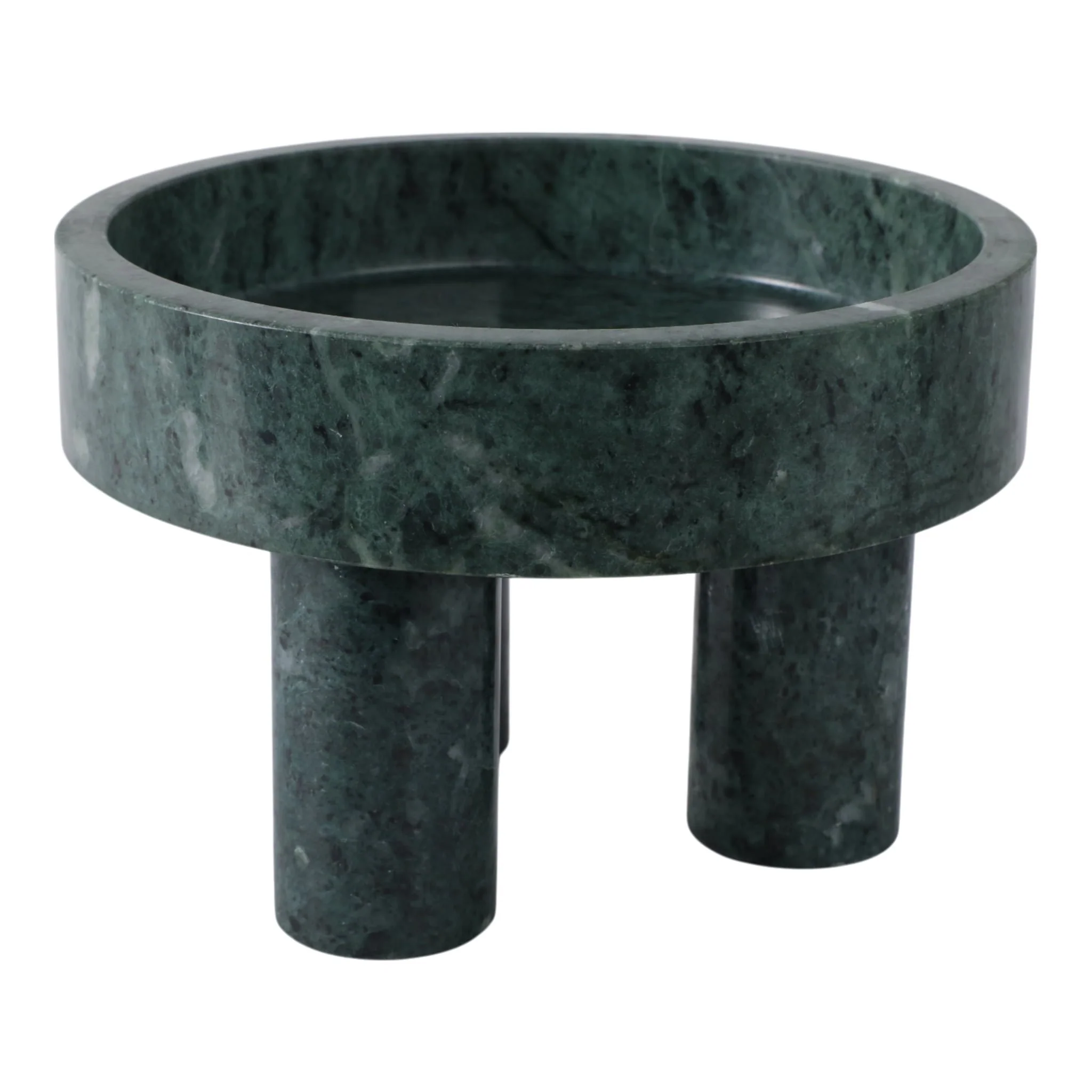 9x6" Marble Bowl On 3 Feet, Green - Image 2
