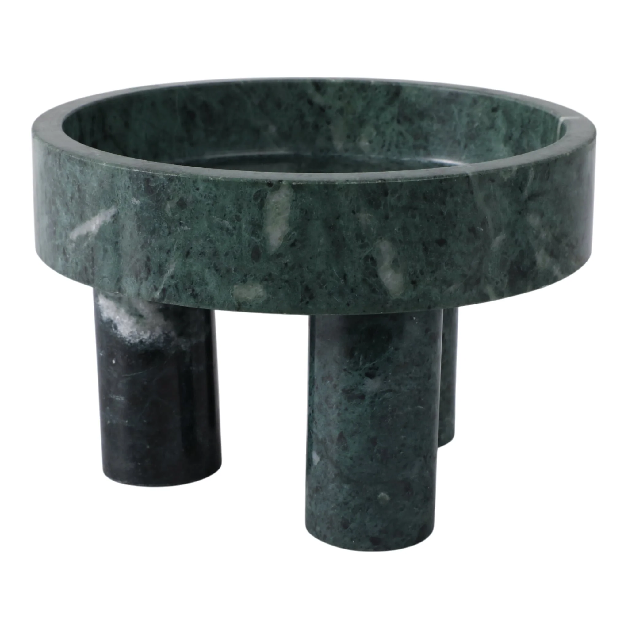 9x6" Marble Bowl On 3 Feet, Green - Image 3