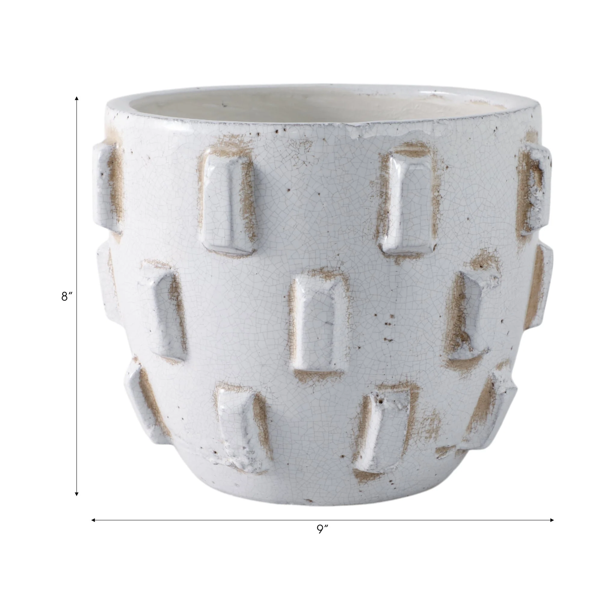 9x8" Sculptural Hobnail Planter, White - Image 9