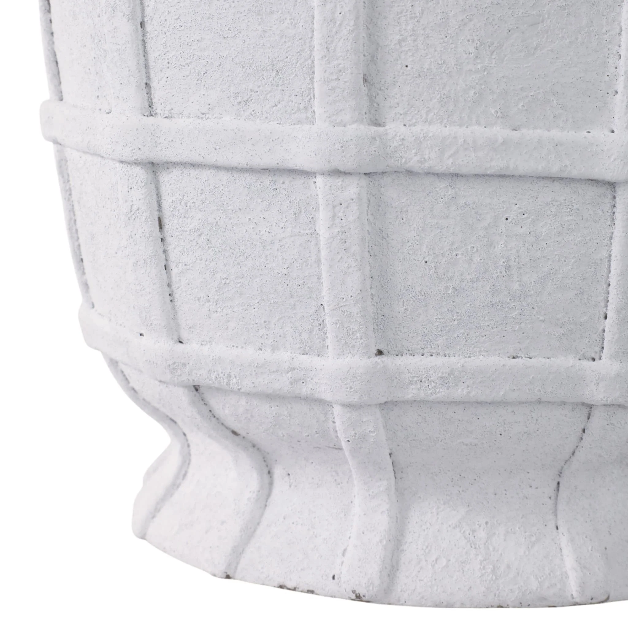 9x9" Grid Applique Pedestal Planter, White - Image 5