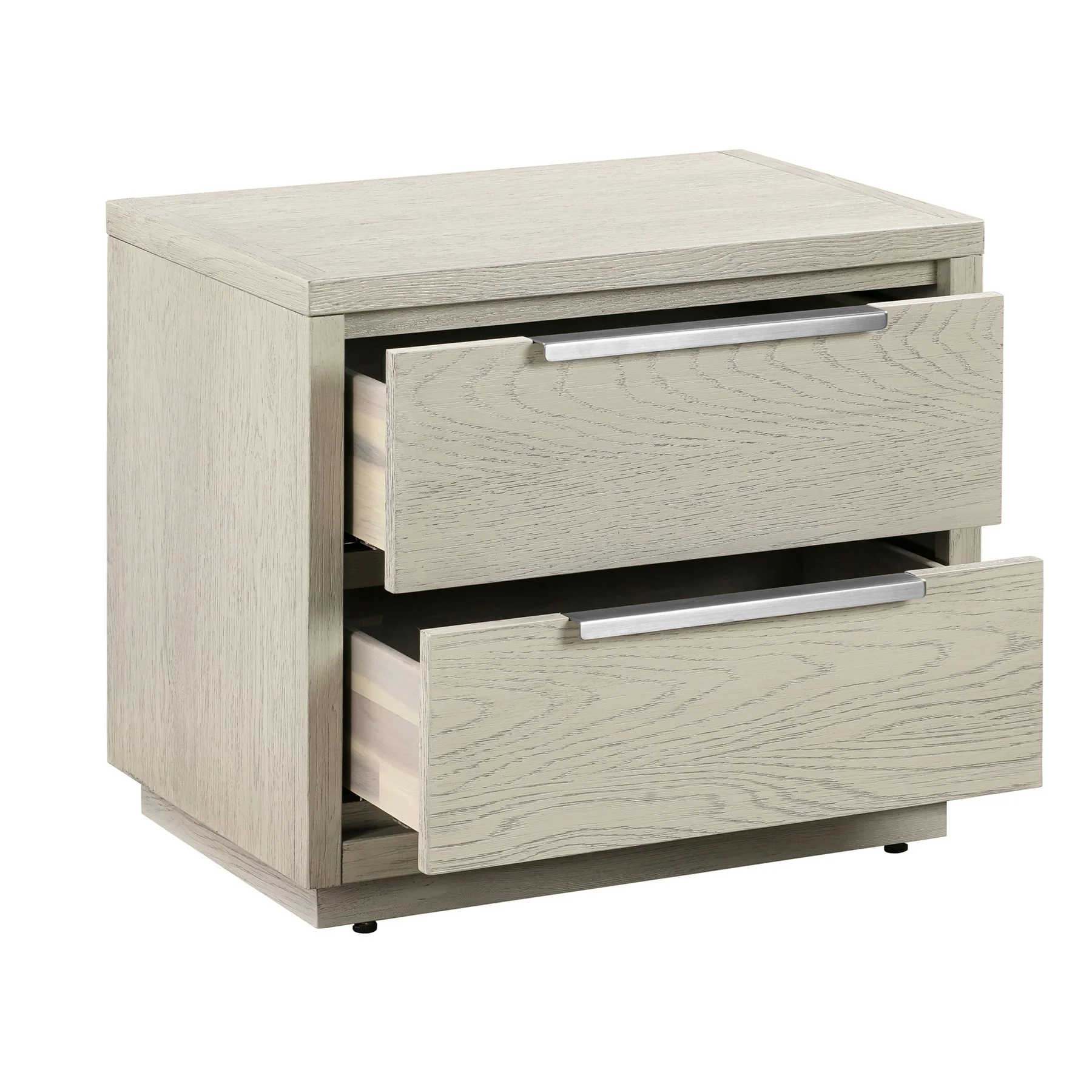 Abbey 2 Drawer Nightstand in Gray Oak Wood - Image 3