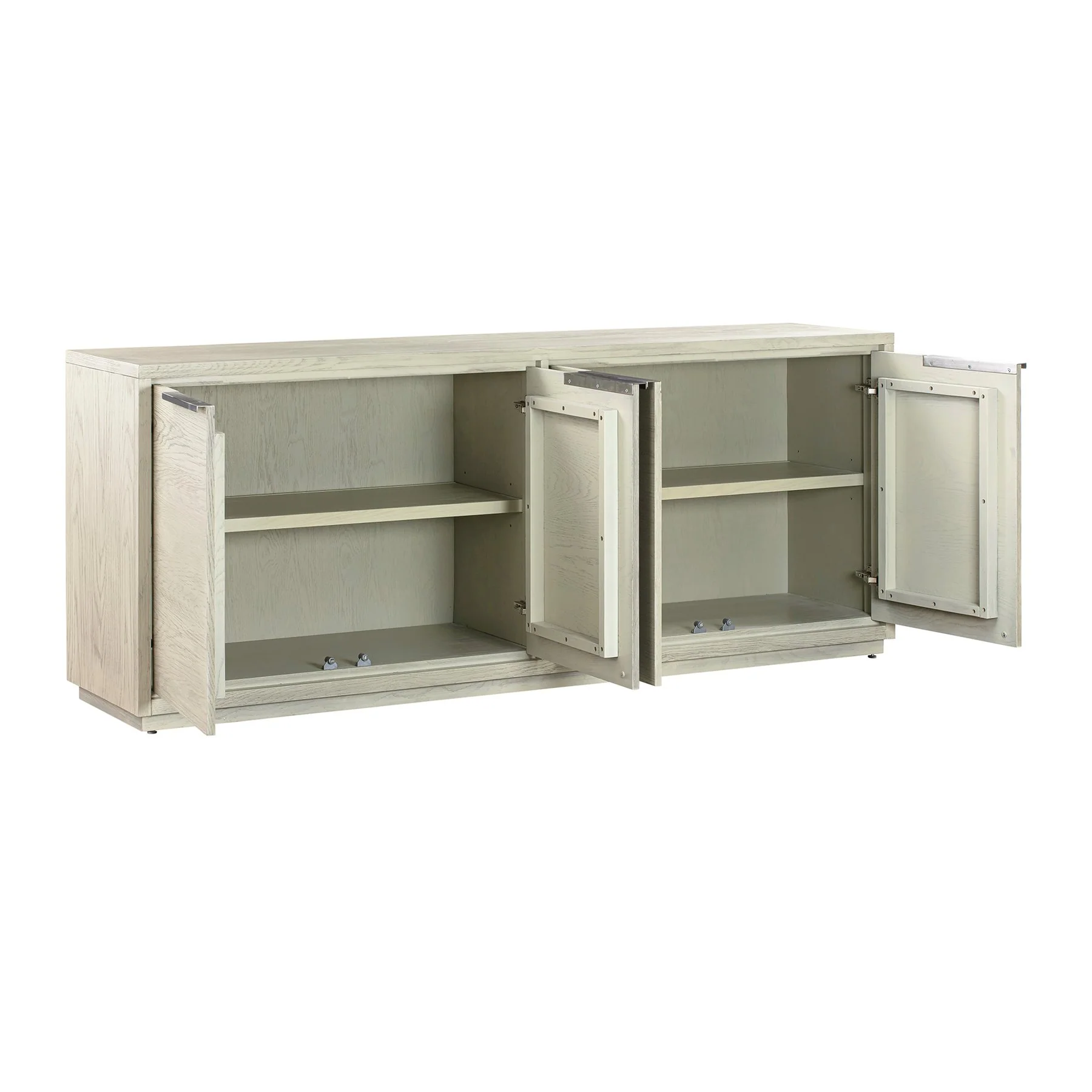 Abbey 4 Door Sideboard Buffet in Gray Oak Wood - Image 3